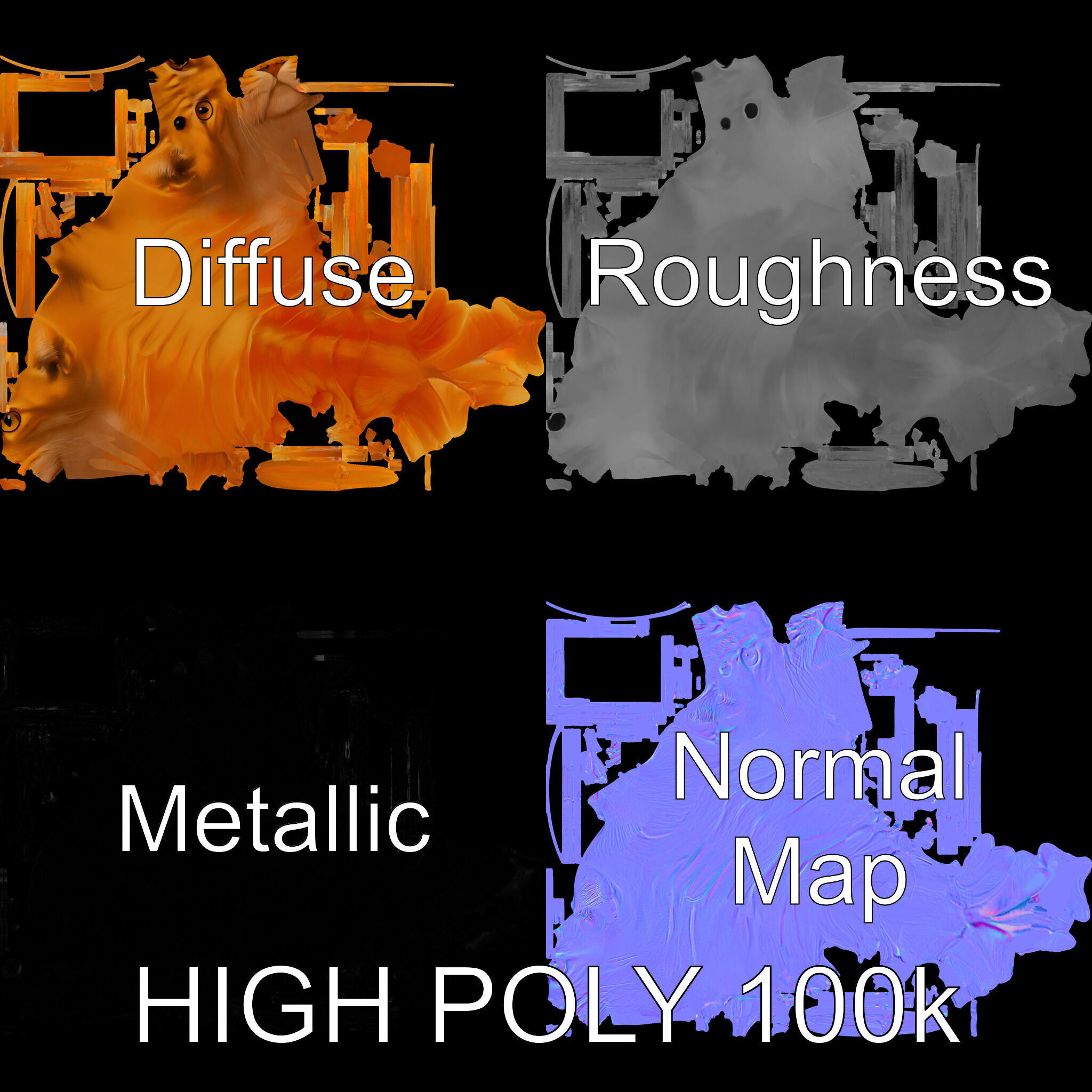 Cat Shrimp Trippy Tropa Low-poly 3D model_2