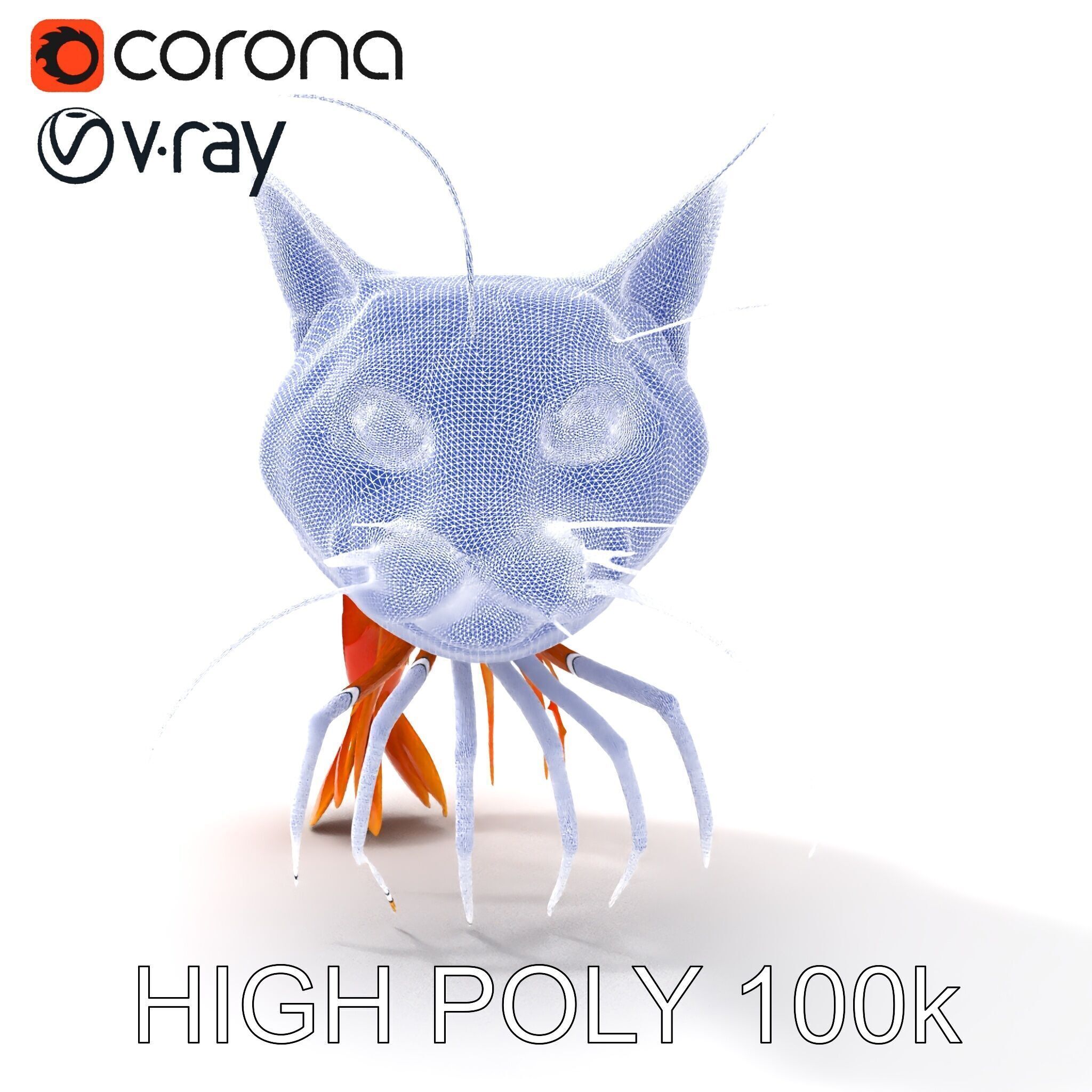 Cat Shrimp Trippy Tropa Low-poly 3D model_16