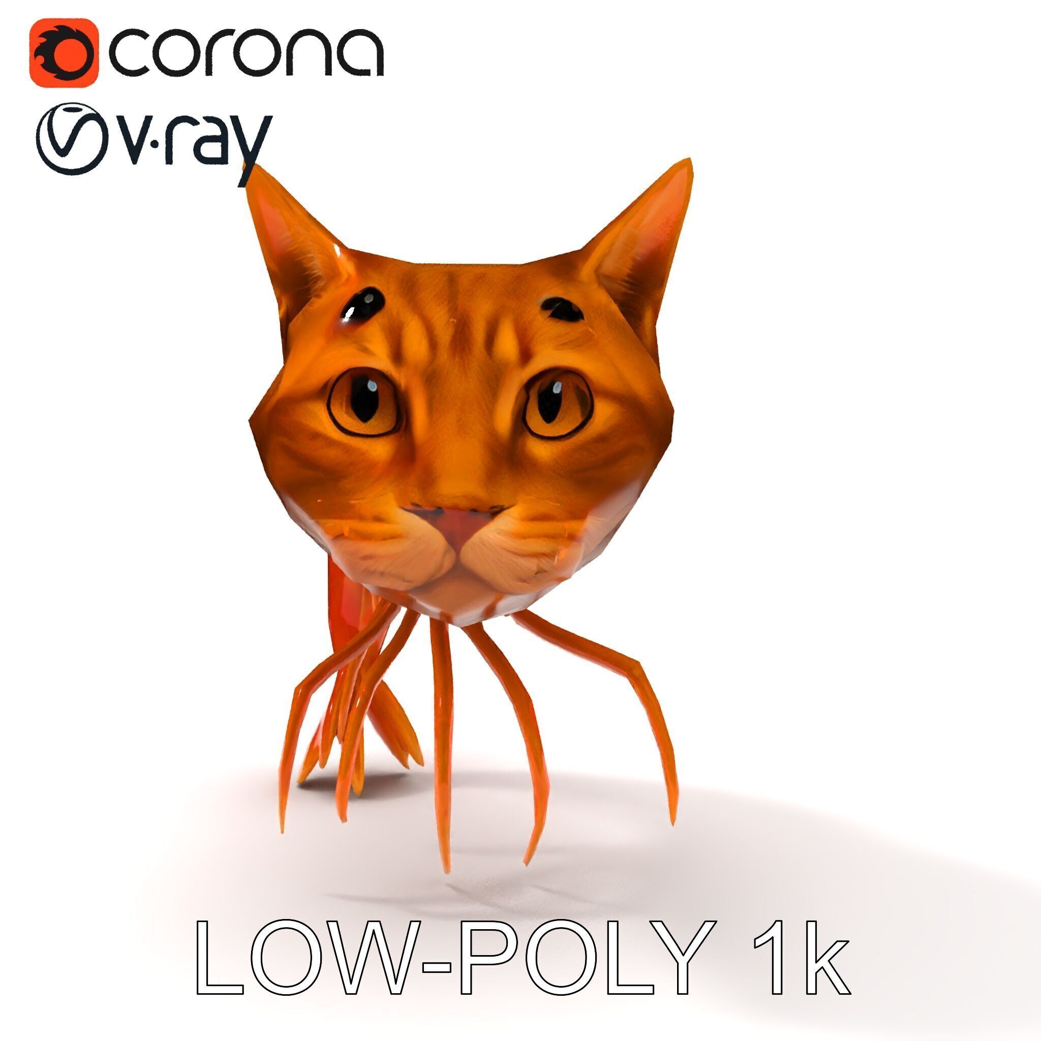 Cat Shrimp Trippy Tropa Low-poly 3D model_18