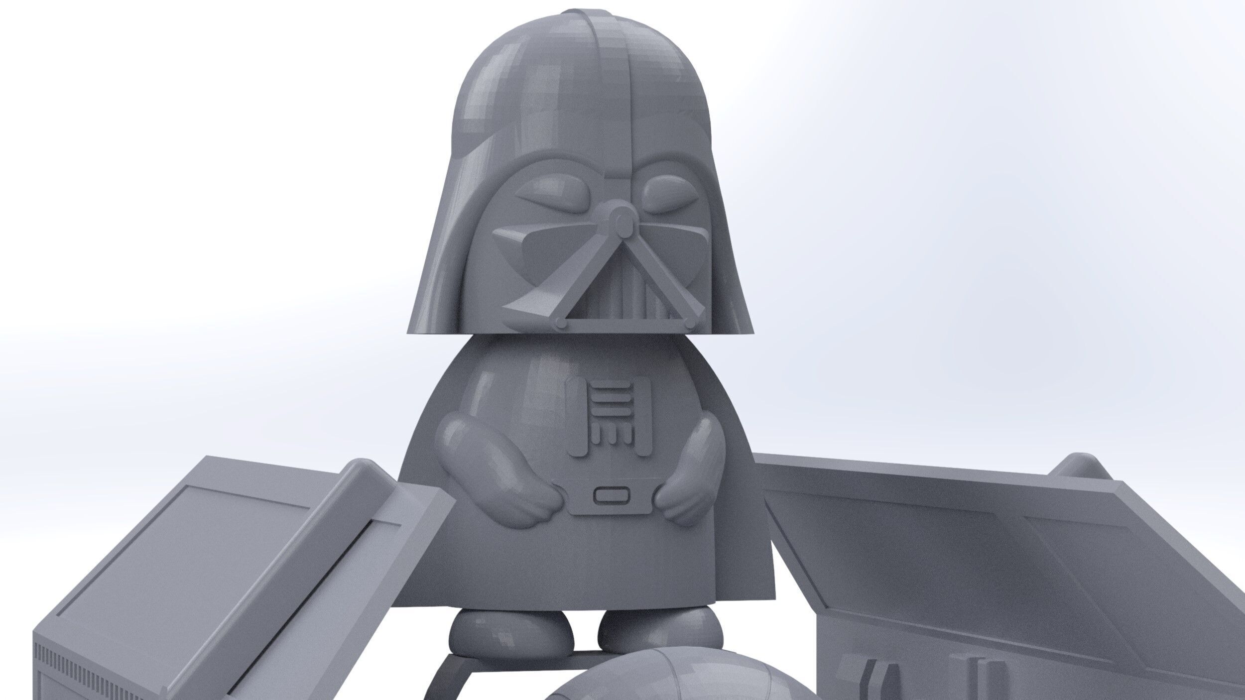 Stylized Sci Fi Commander with Starfighter 3D Model SolidWorks  3D model_4