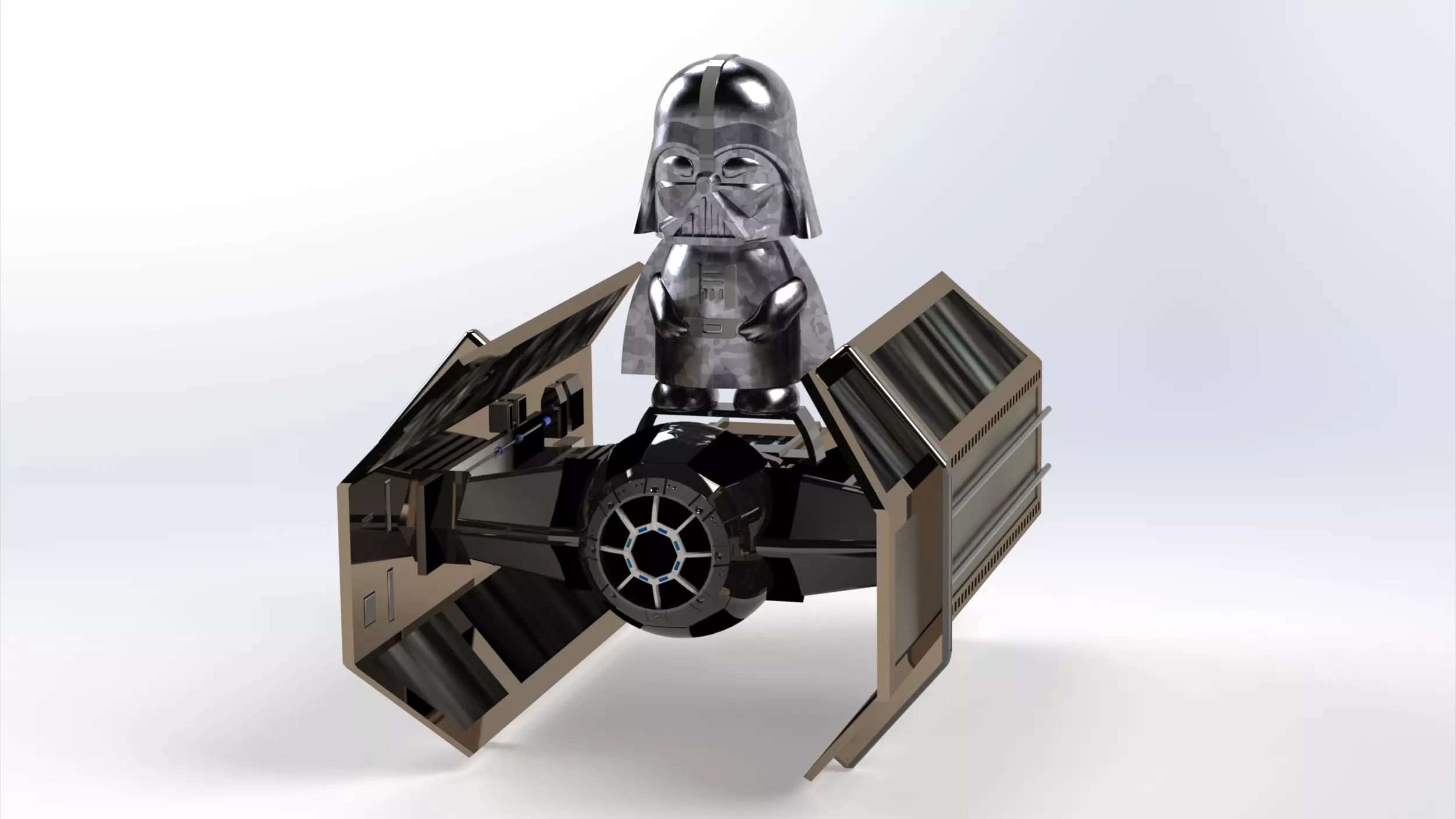 Stylized Sci Fi Commander with Starfighter 3D Model SolidWorks  3D model_0