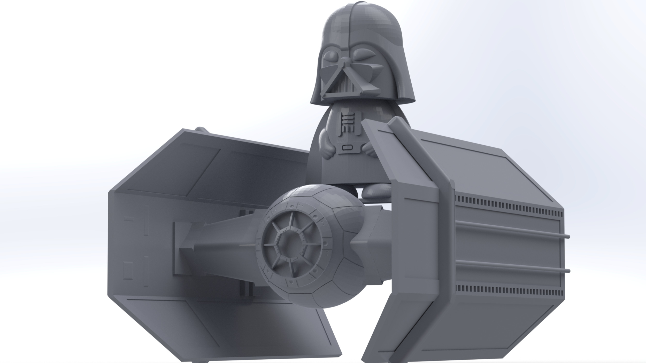 Stylized Sci Fi Commander with Starfighter 3D Model SolidWorks  3D model_1