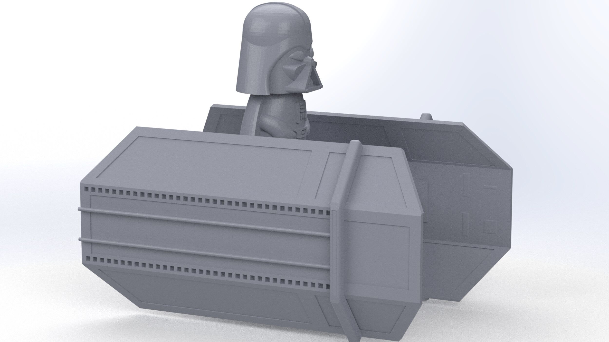 Stylized Sci Fi Commander with Starfighter 3D Model SolidWorks  3D model_3