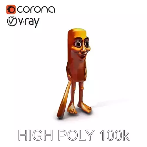 Thug thug sahur  Humanoid Wooden Figure Low-poly 3D model