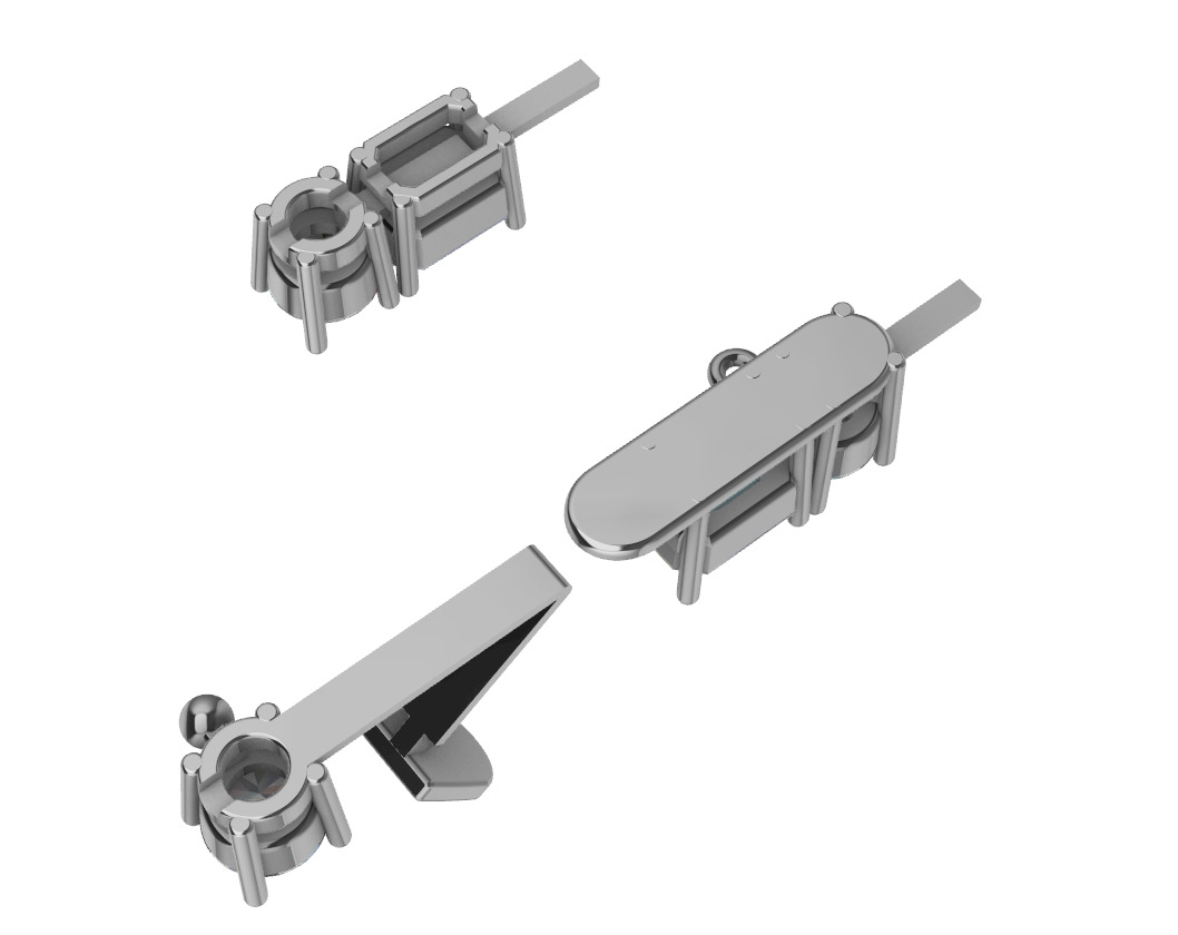 50 pointers tennis bracelet 3D print model_3