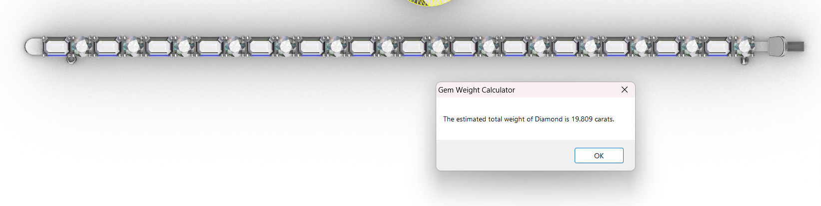 50 pointers tennis bracelet 3D print model_10