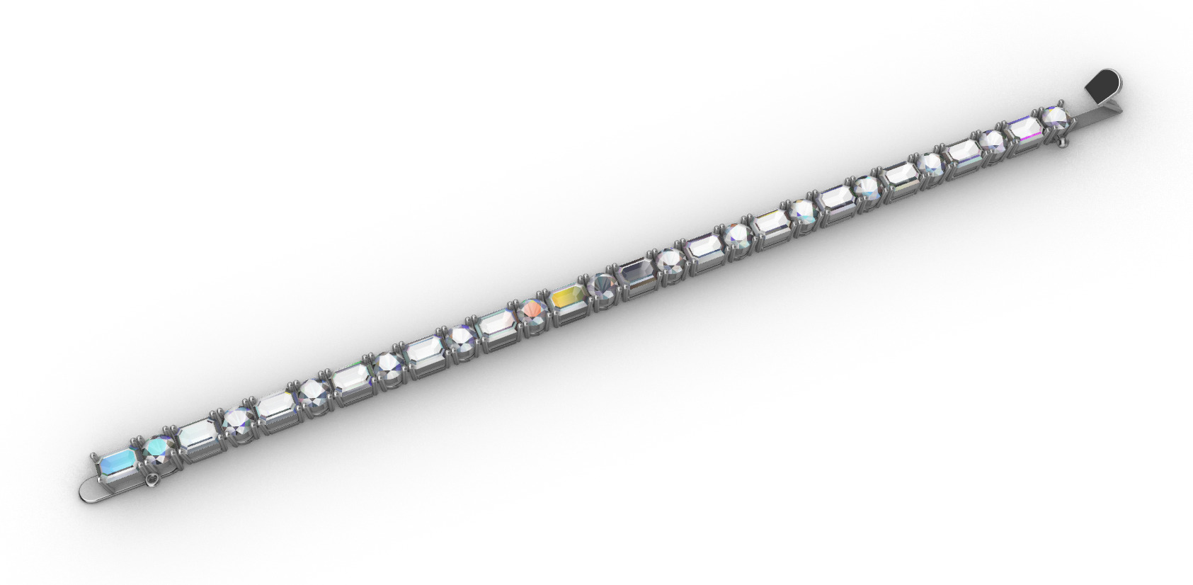 50 pointers tennis bracelet 3D print model_14