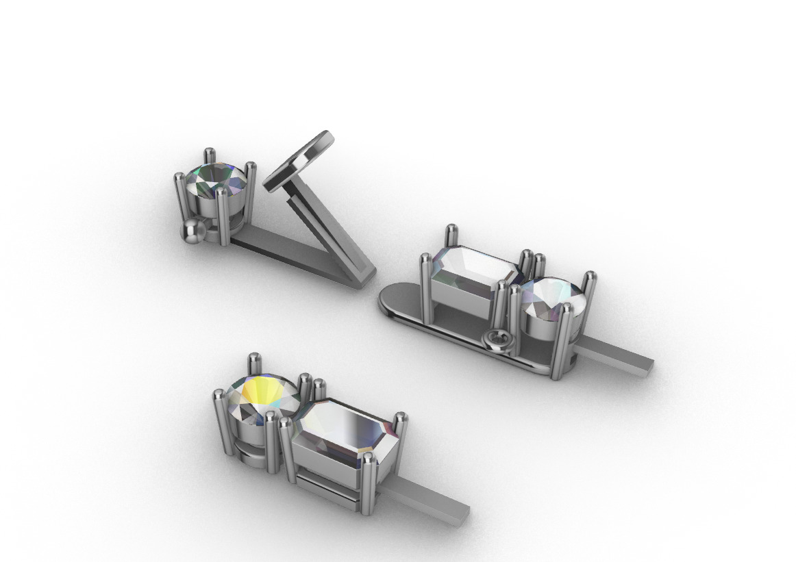 50 pointers tennis bracelet 3D print model_13