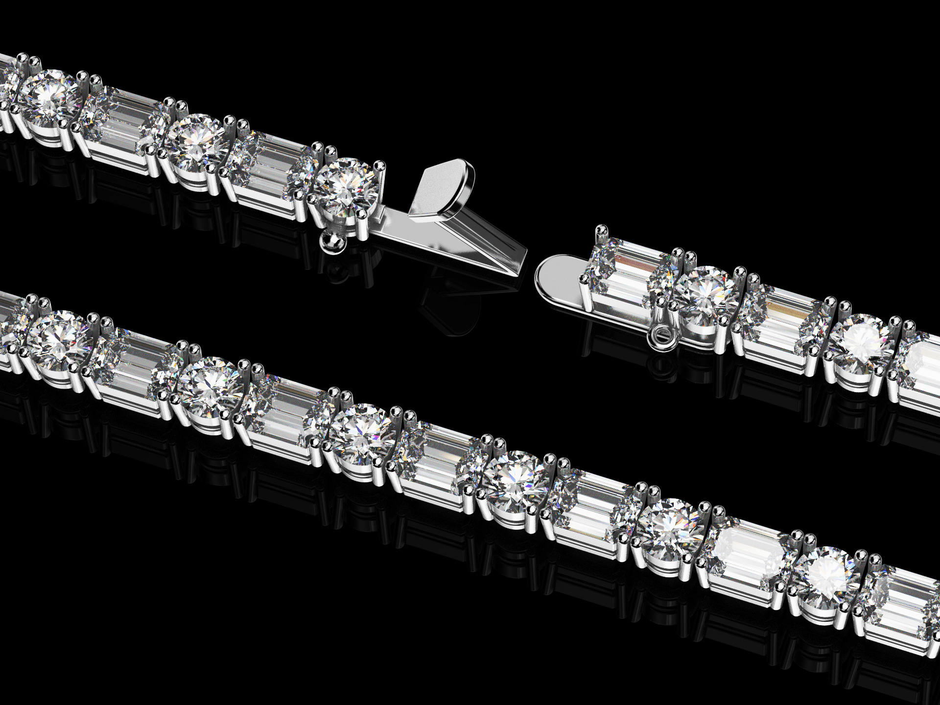 50 pointers tennis bracelet 3D print model_18