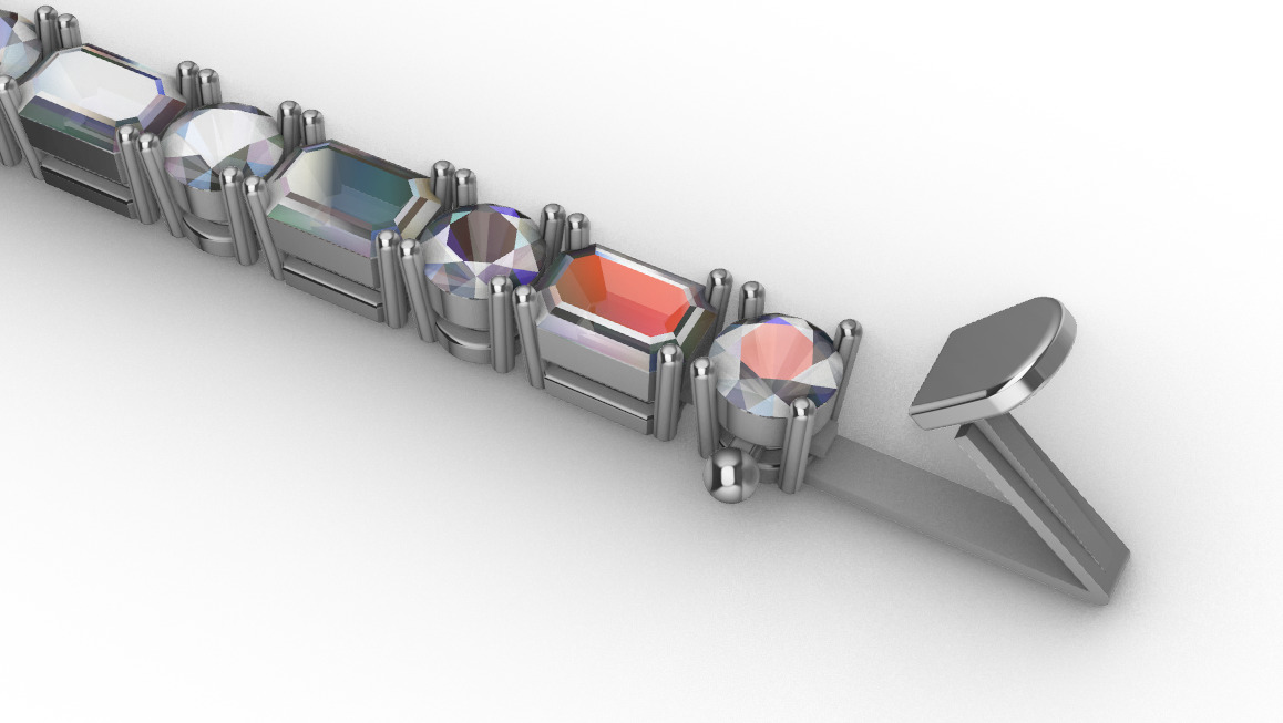 50 pointers tennis bracelet 3D print model_15