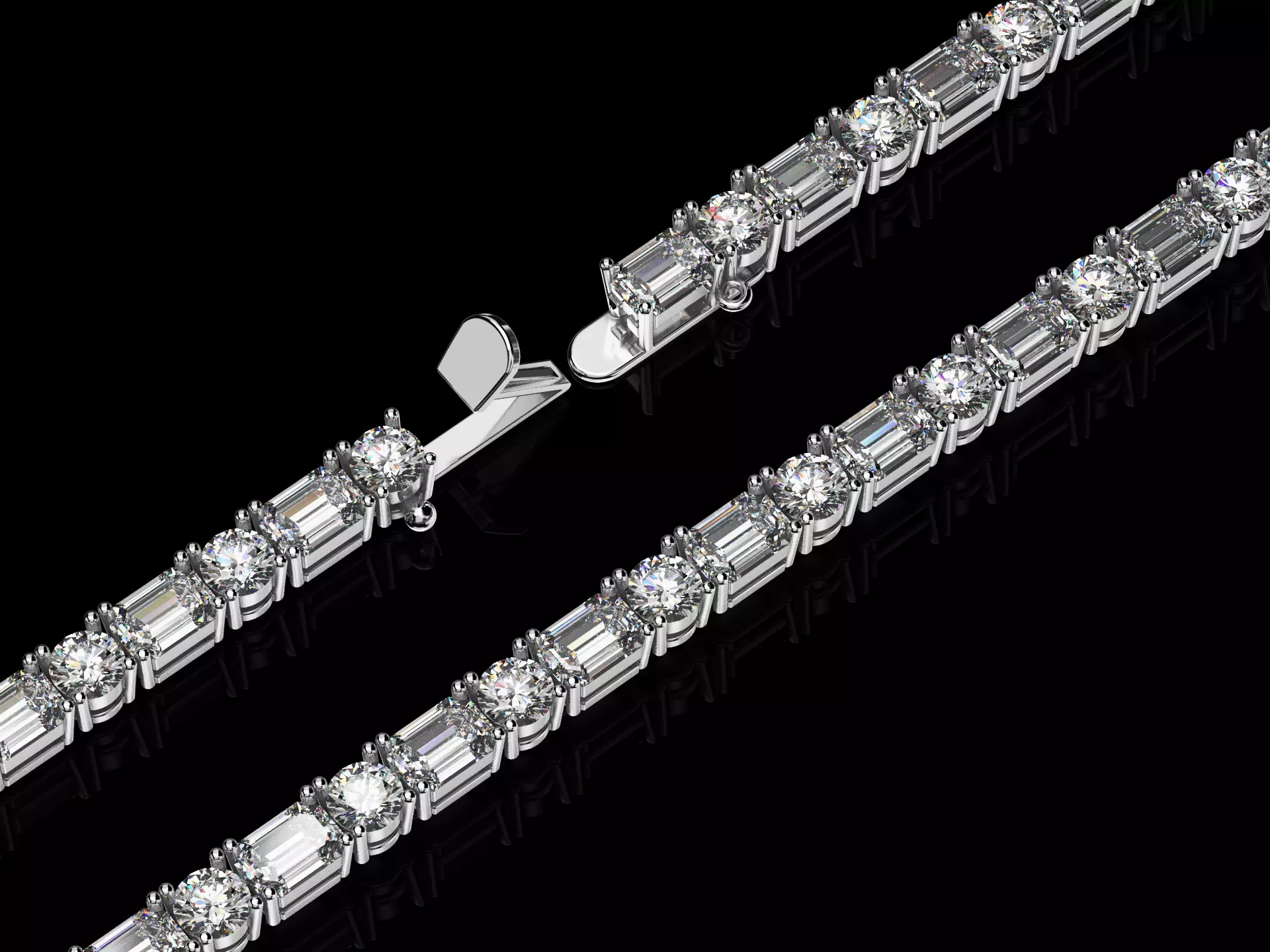 50 pointers tennis bracelet 3D print model_0