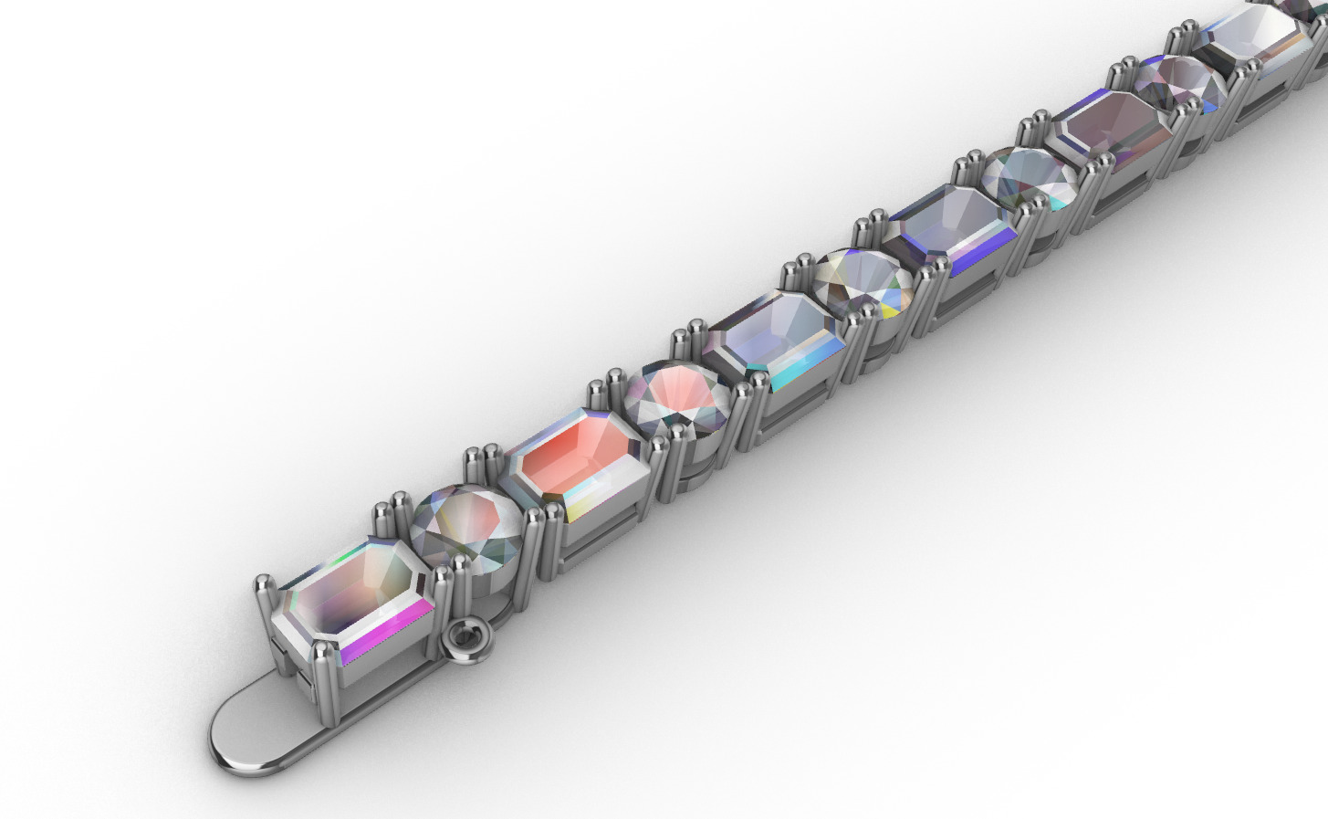 50 pointers tennis bracelet 3D print model_17