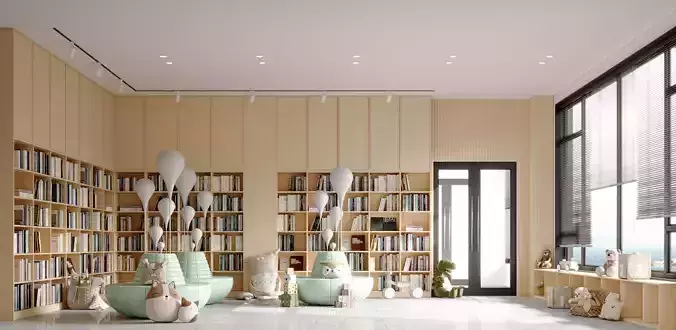 children library 3D model