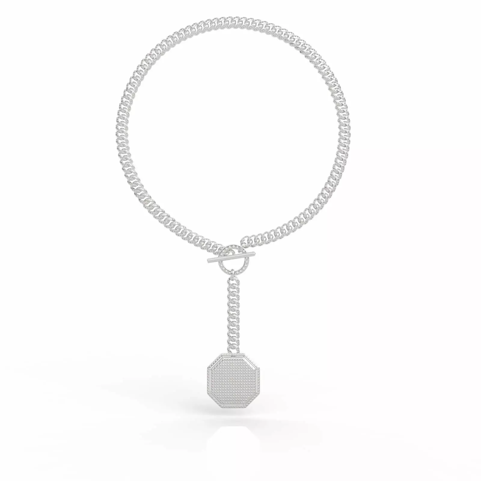 Luxury Cuban Link Pendant Necklace 3D print model_0