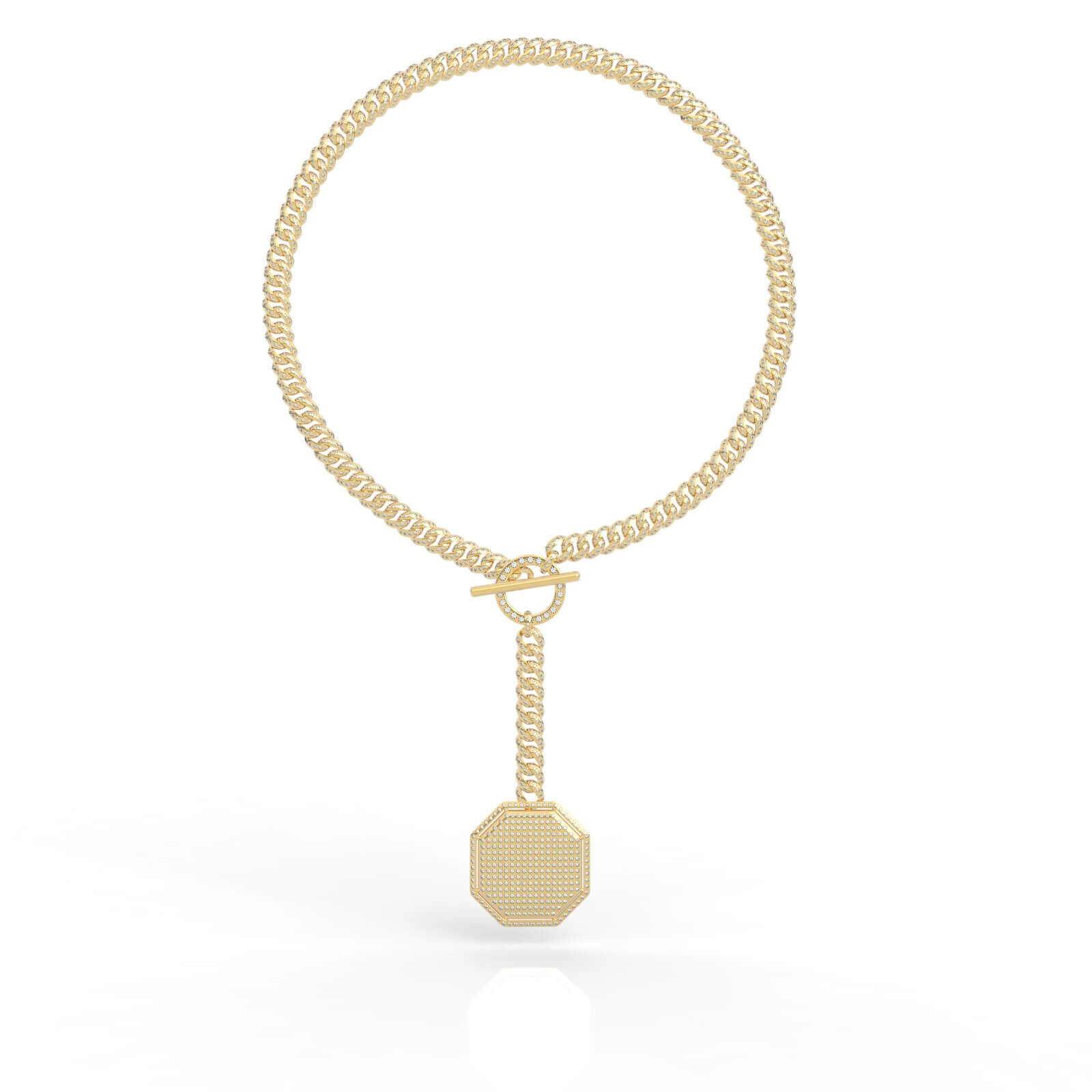 Luxury Cuban Link Pendant Necklace 3D print model_1