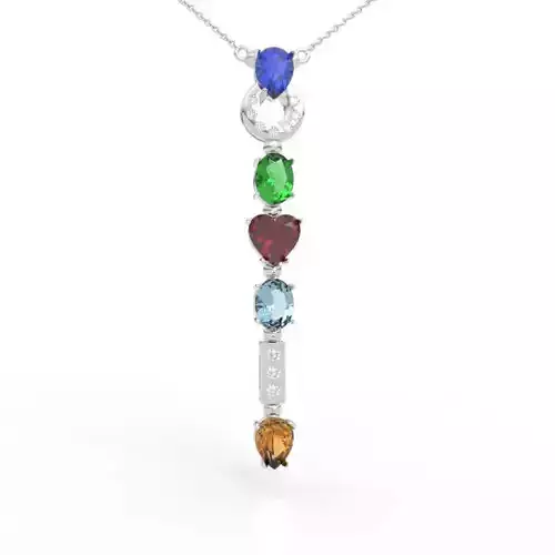 Multicolor Gemstone Pendant Necklace