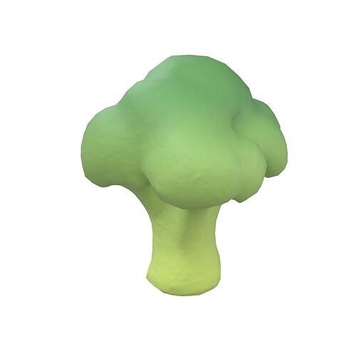Cartoon Broccoli v1 001 Low-poly 3D model