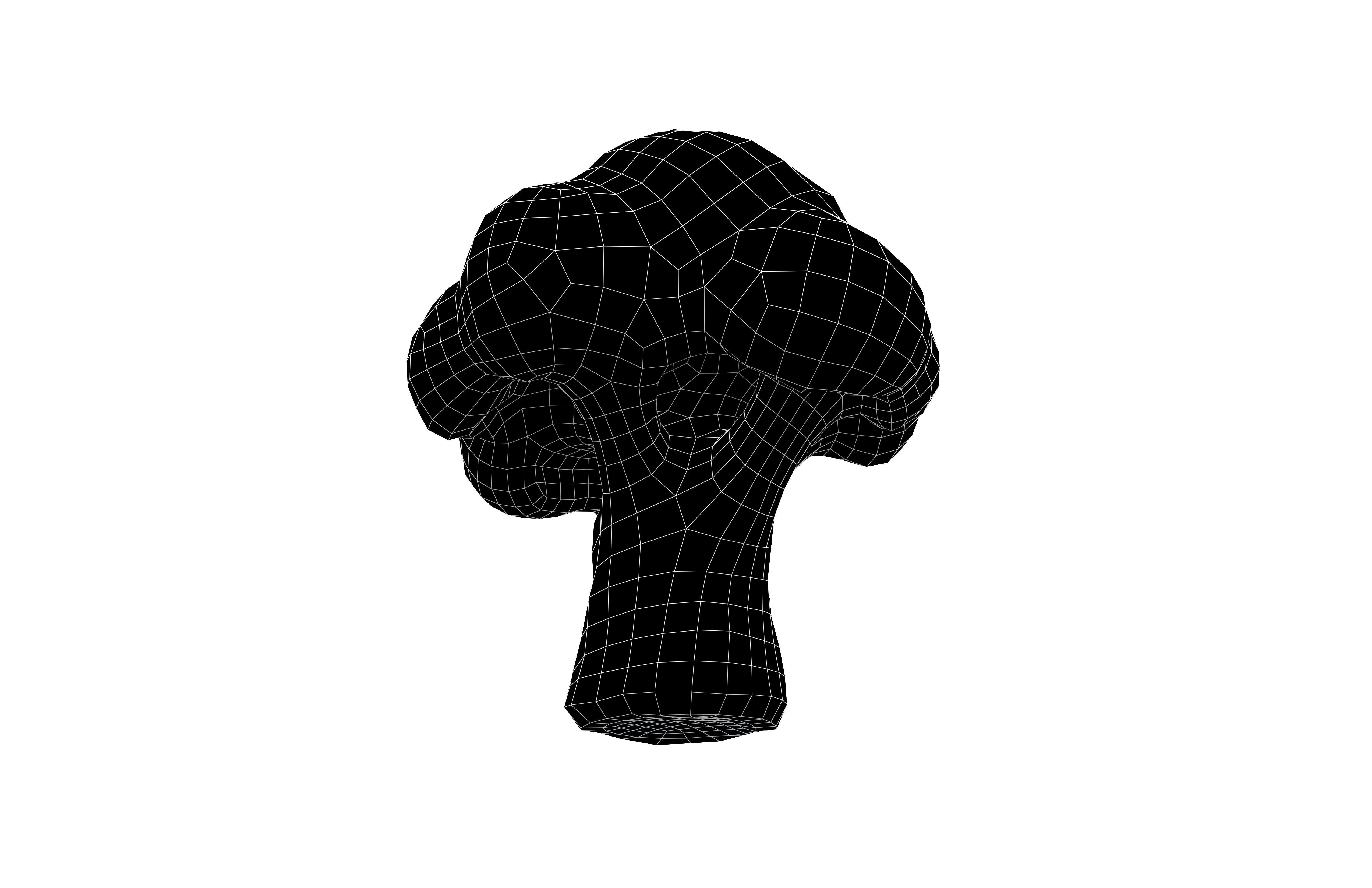 Cartoon Broccoli v1 002 Low-poly 3D model_7