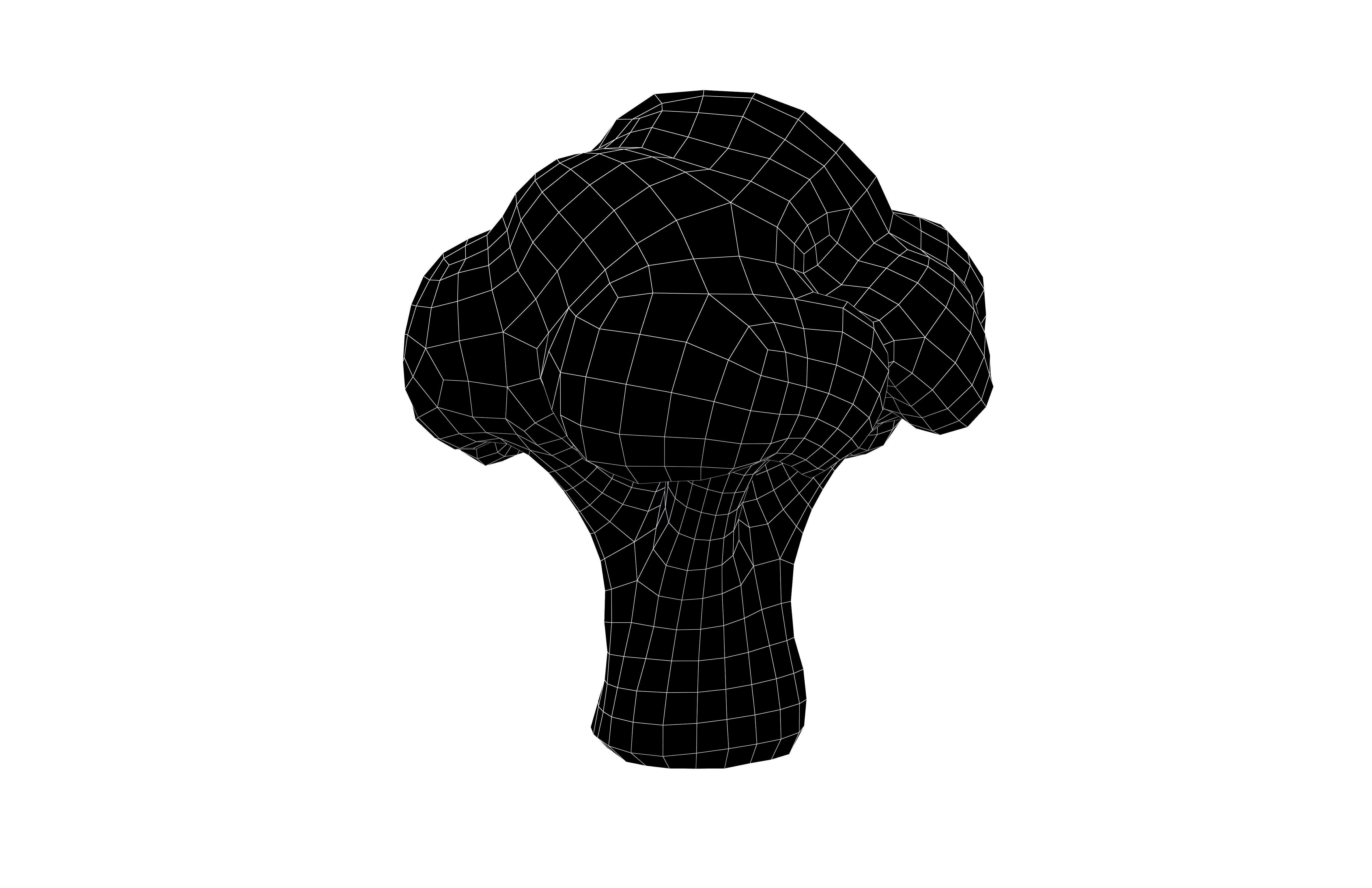 Cartoon Broccoli v1 002 Low-poly 3D model_5