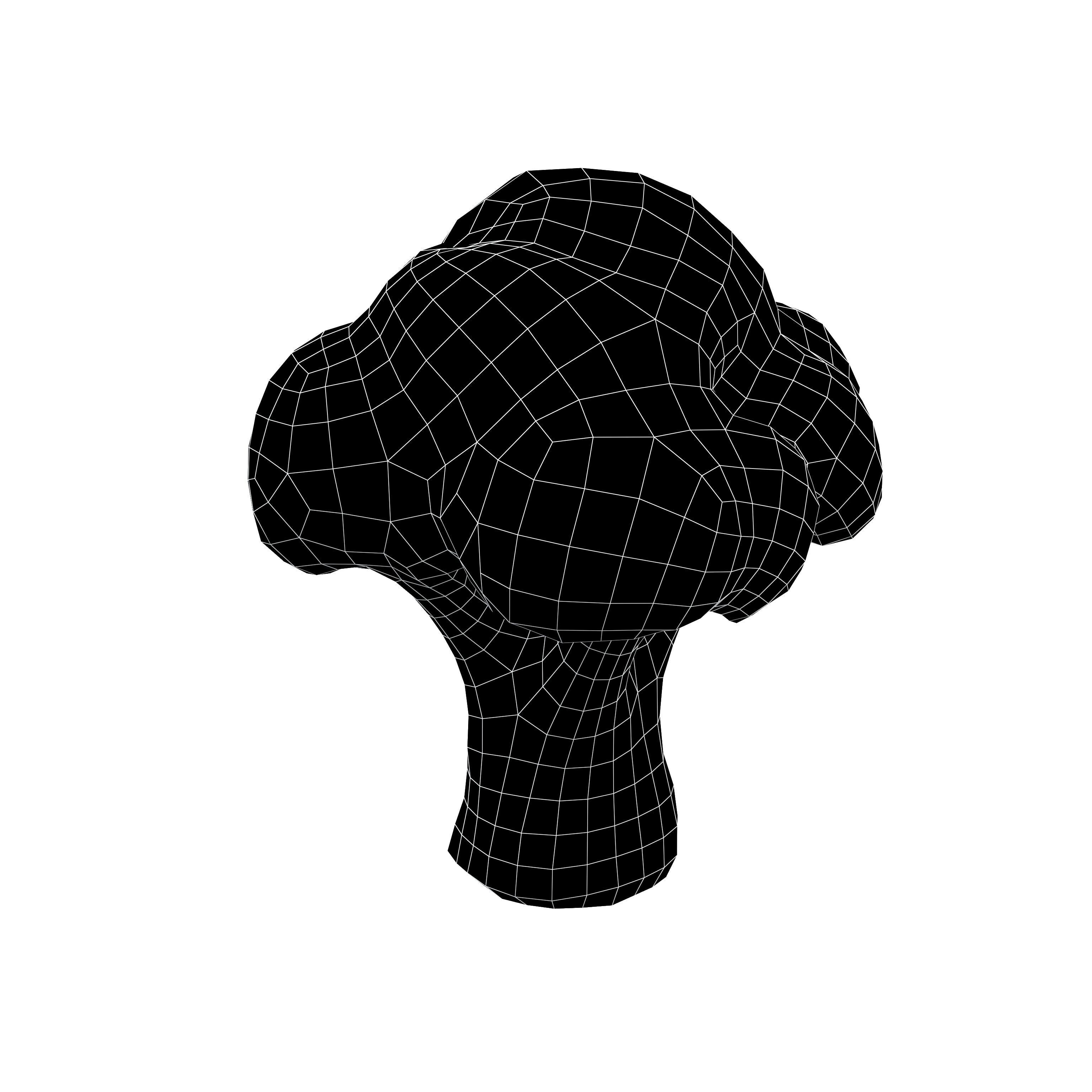 Cartoon Broccoli v1 002 Low-poly 3D model_4