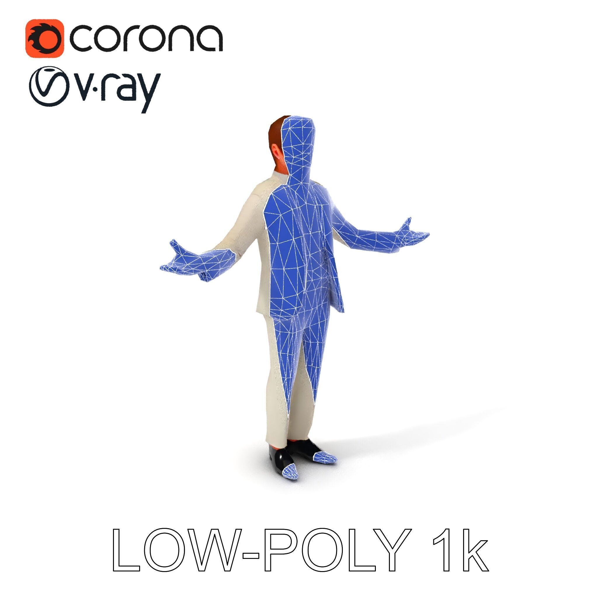 Slick Businessman D Model Formal Attire Elegance Low-poly 3D model_34