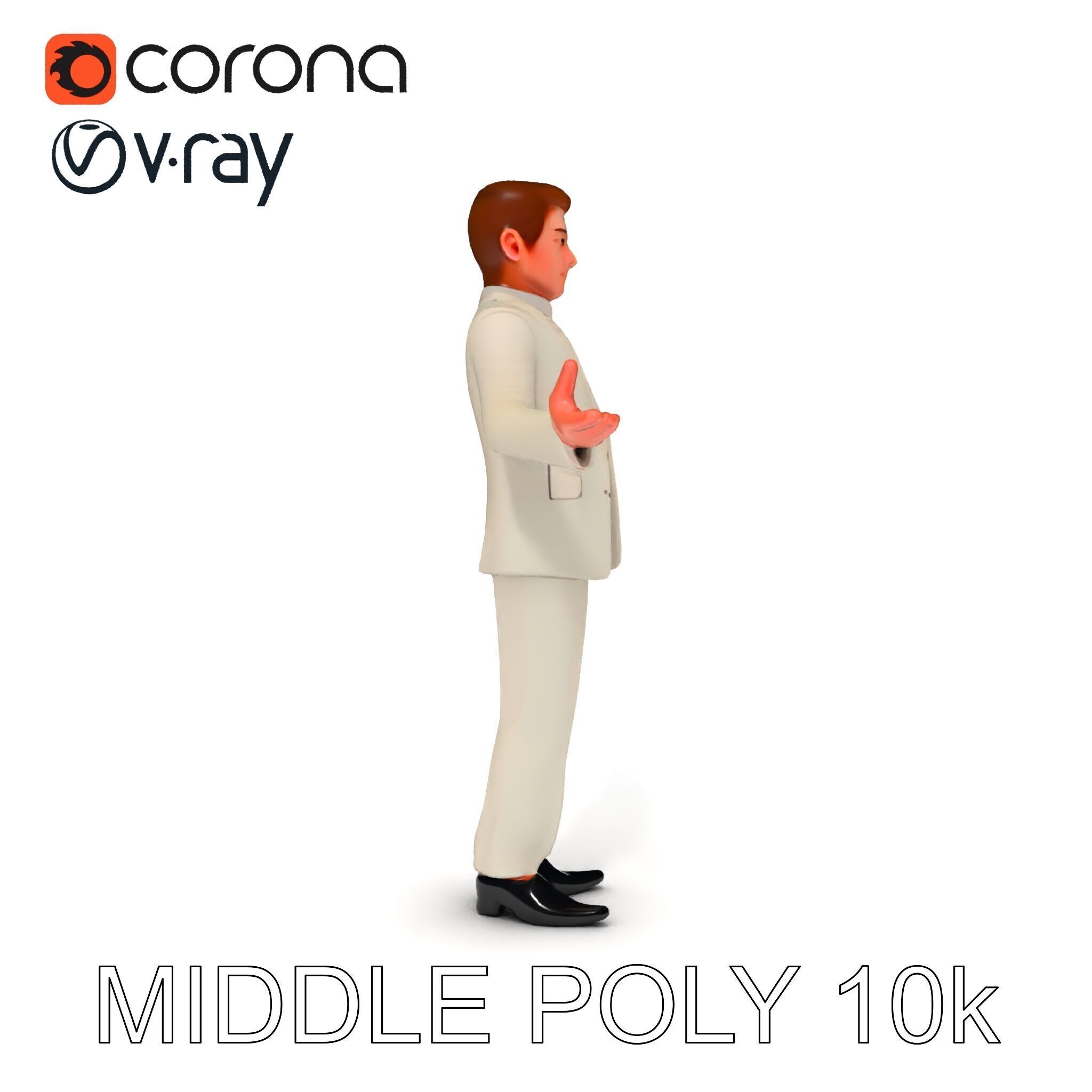 Slick Businessman D Model Formal Attire Elegance Low-poly 3D model_37