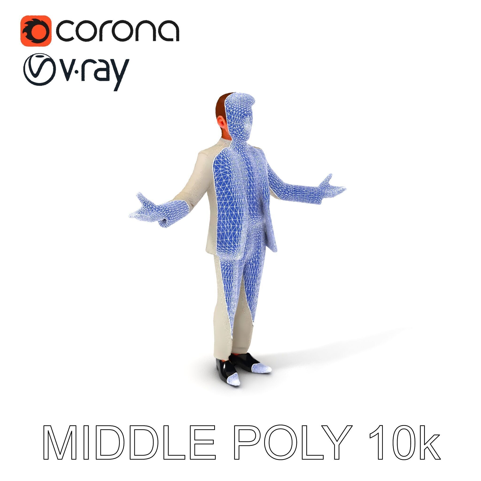 Slick Businessman D Model Formal Attire Elegance Low-poly 3D model_28