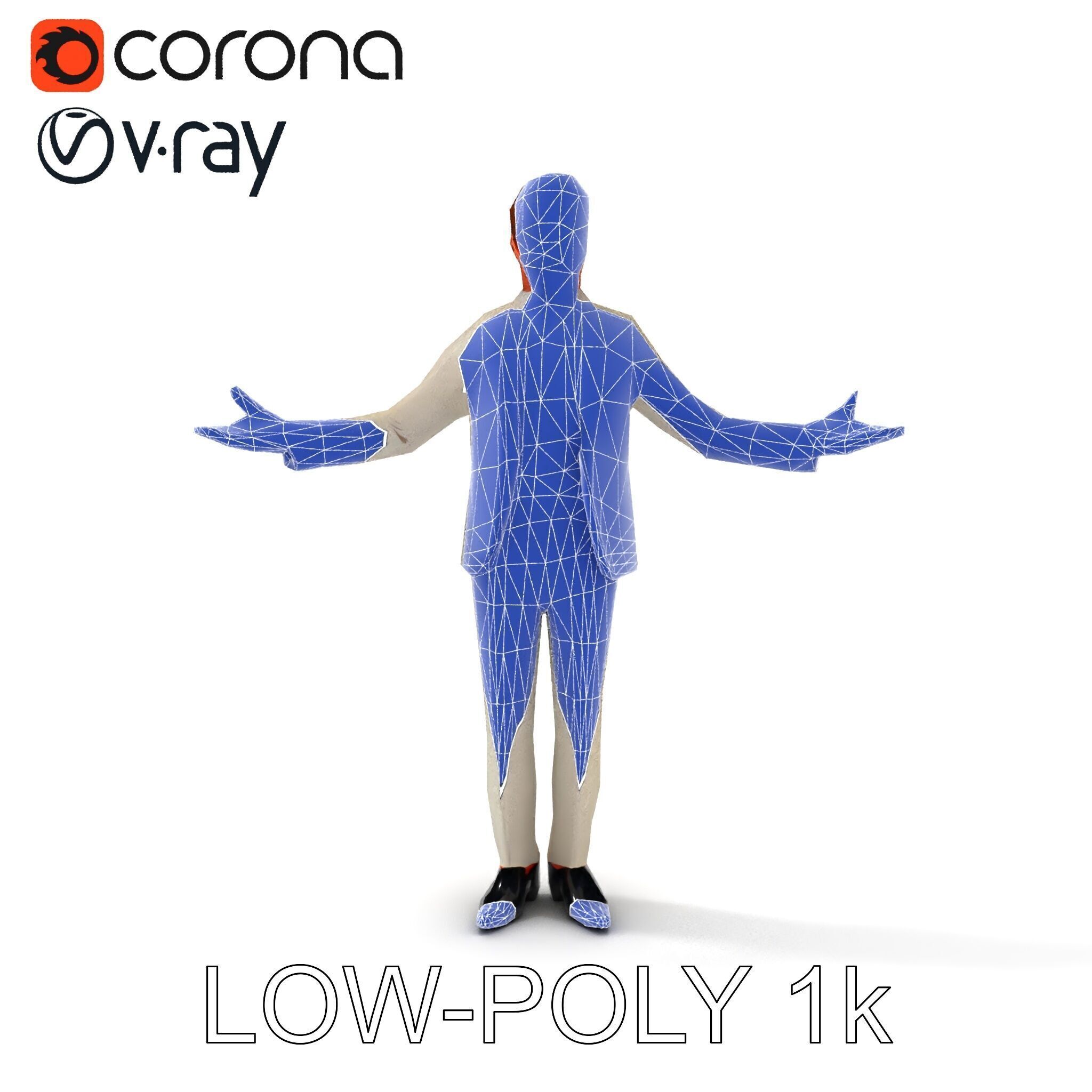 Slick Businessman D Model Formal Attire Elegance Low-poly 3D model_13