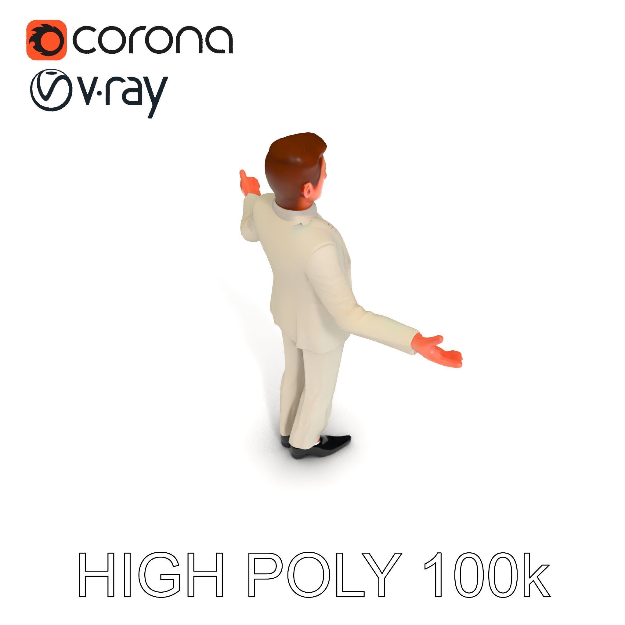 Slick Businessman D Model Formal Attire Elegance Low-poly 3D model_27