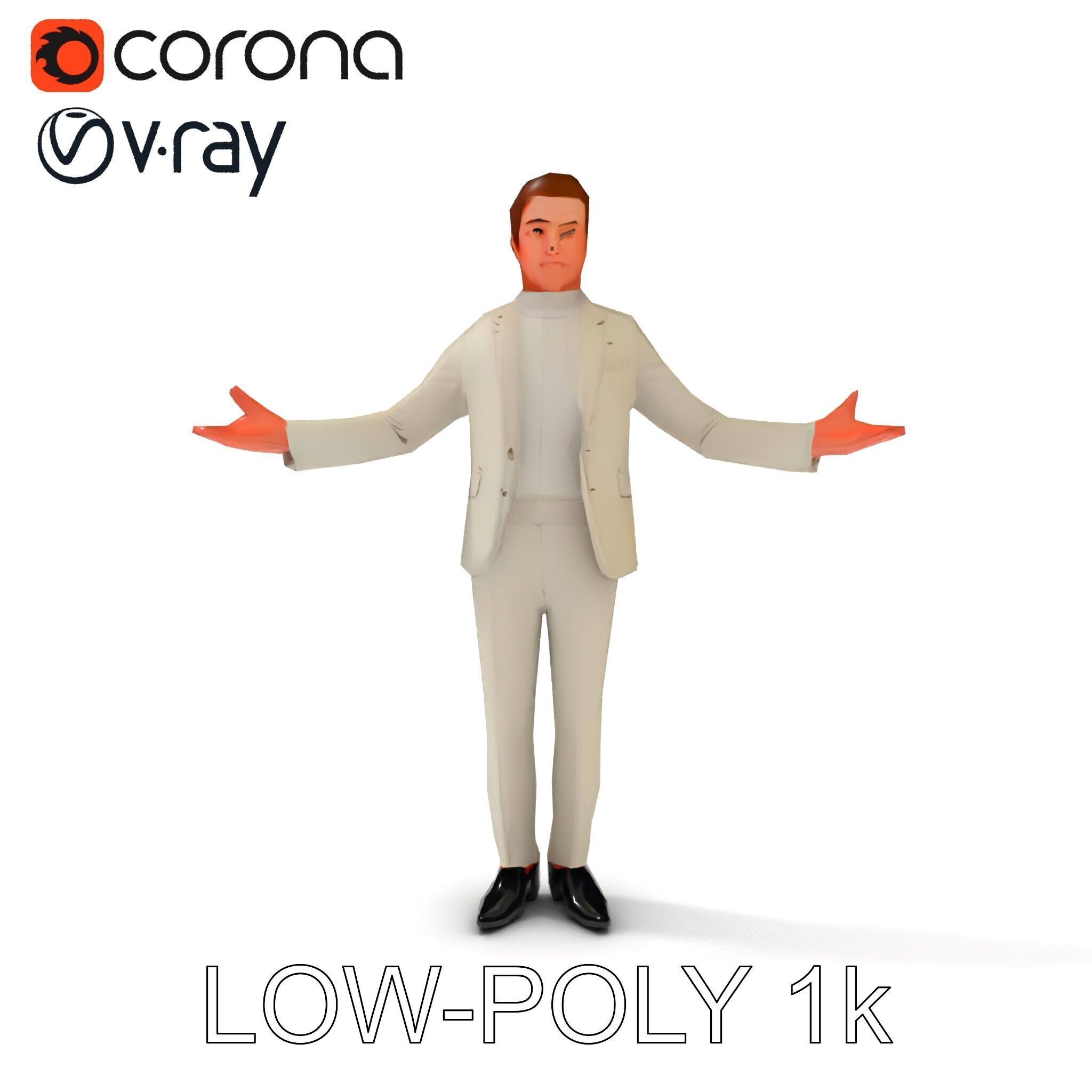 Slick Businessman D Model Formal Attire Elegance Low-poly 3D model_7