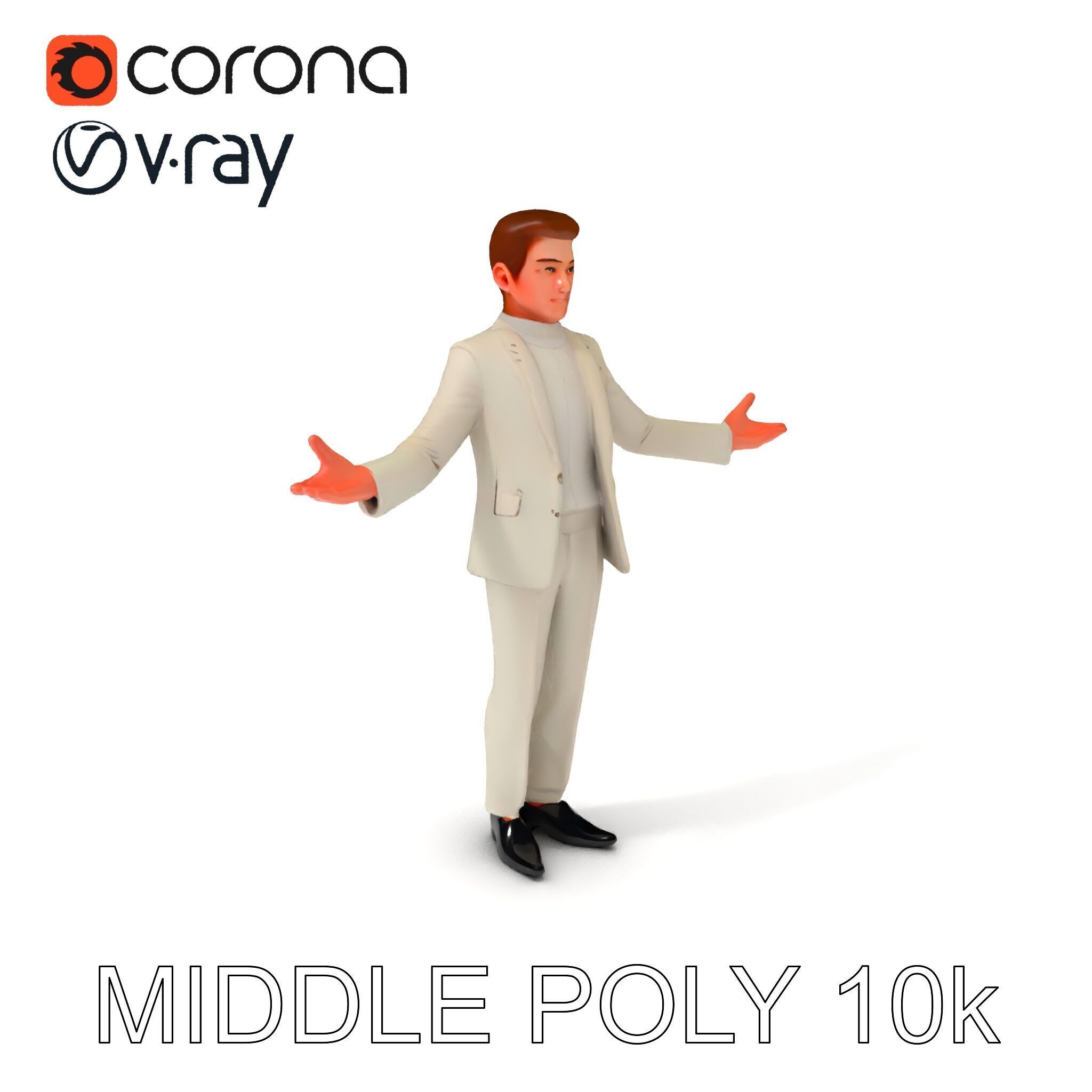 Slick Businessman D Model Formal Attire Elegance Low-poly 3D model_6