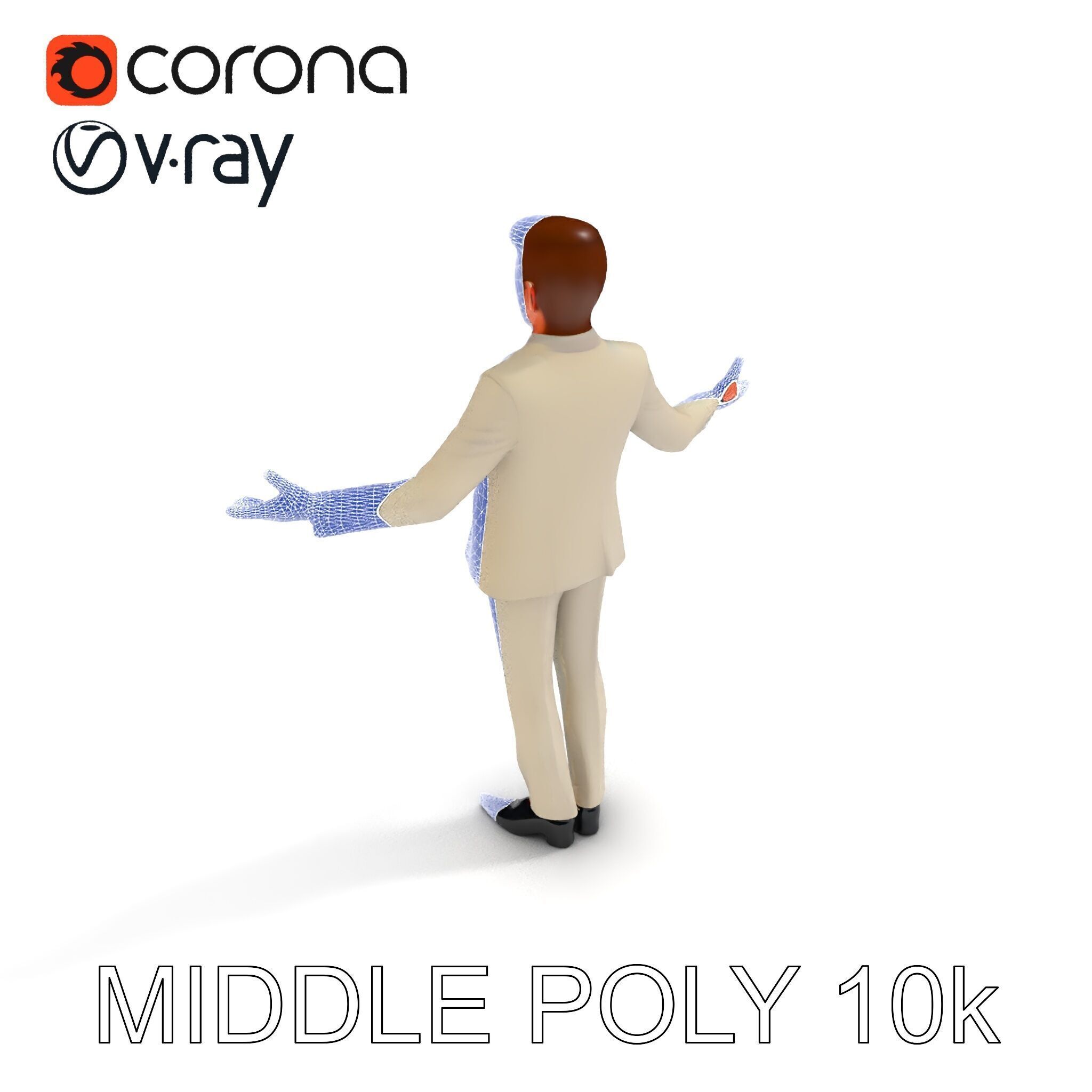 Slick Businessman D Model Formal Attire Elegance Low-poly 3D model_12