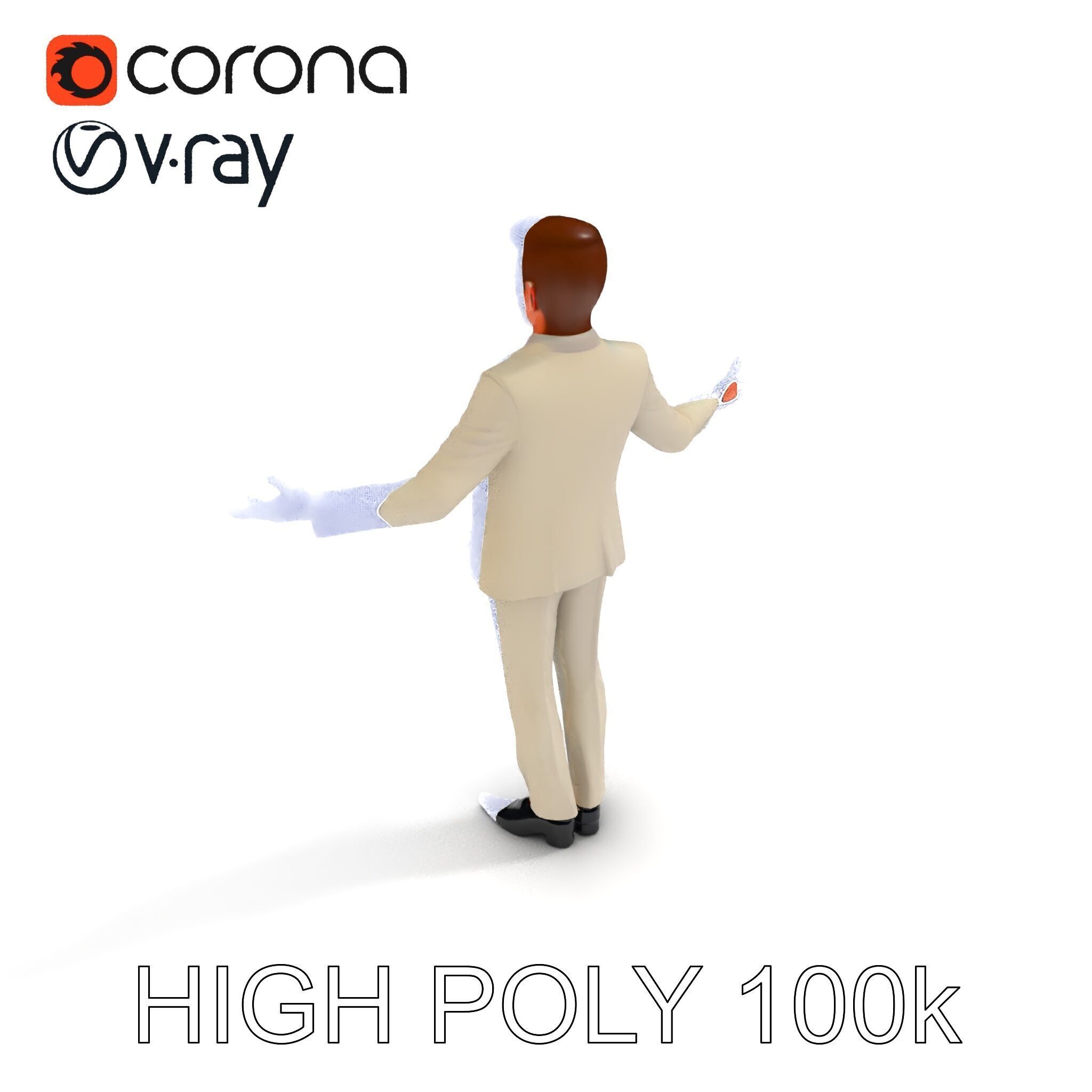 Slick Businessman D Model Formal Attire Elegance Low-poly 3D model_24