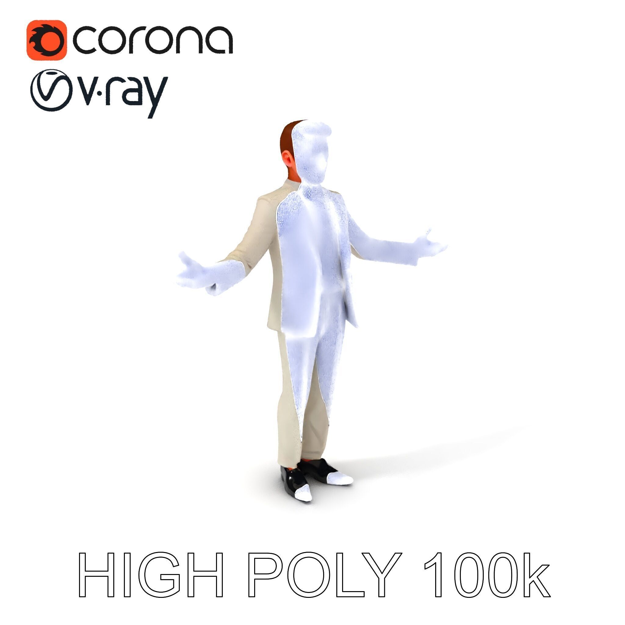 Slick Businessman D Model Formal Attire Elegance Low-poly 3D model_3