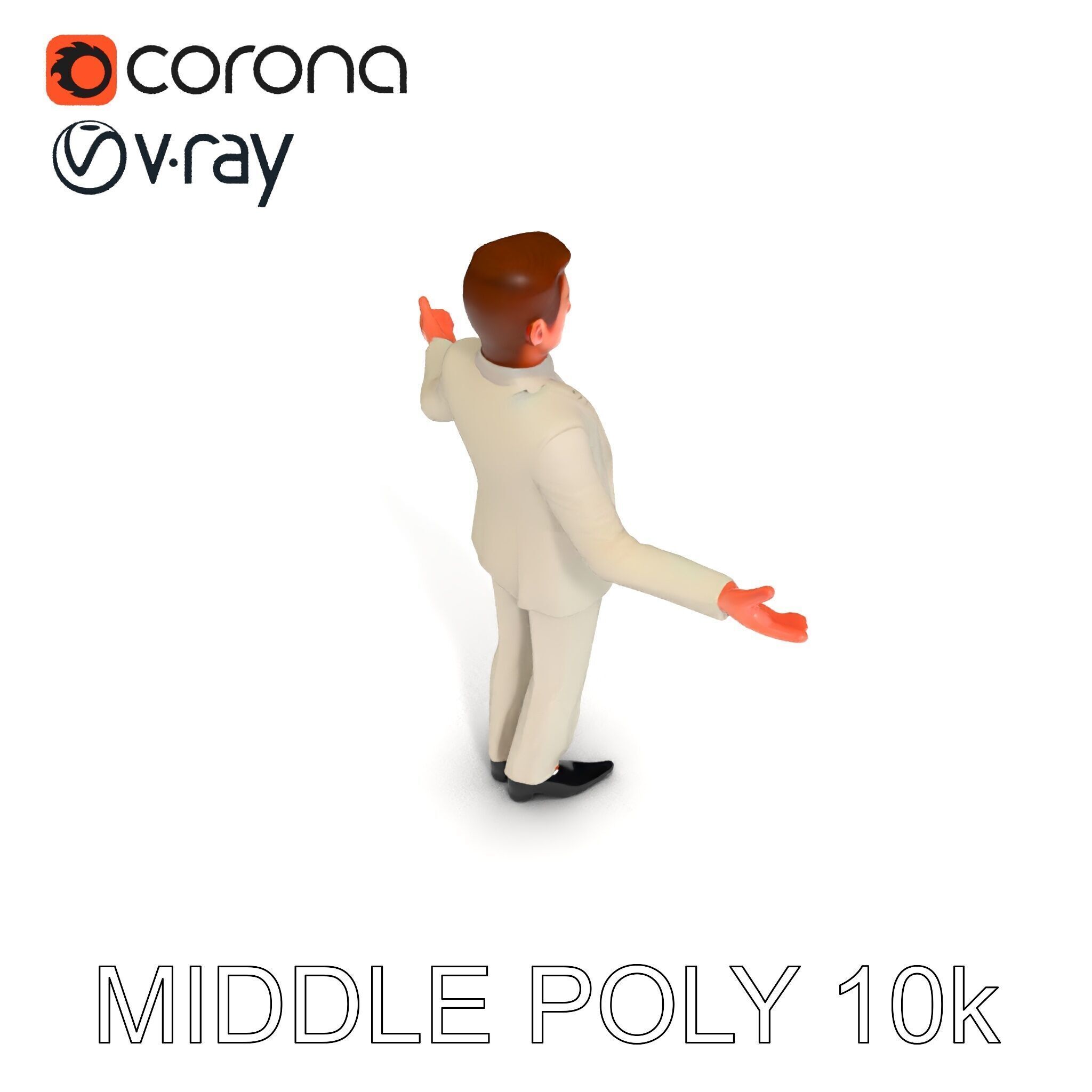 Slick Businessman D Model Formal Attire Elegance Low-poly 3D model_20