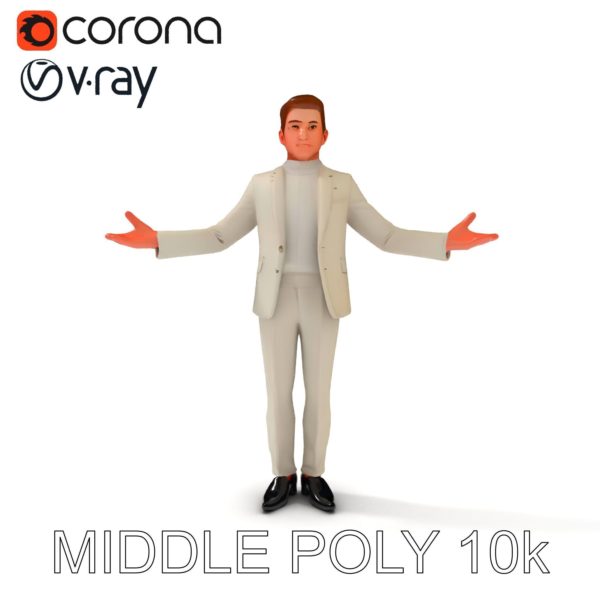 Slick Businessman D Model Formal Attire Elegance Low-poly 3D model_31