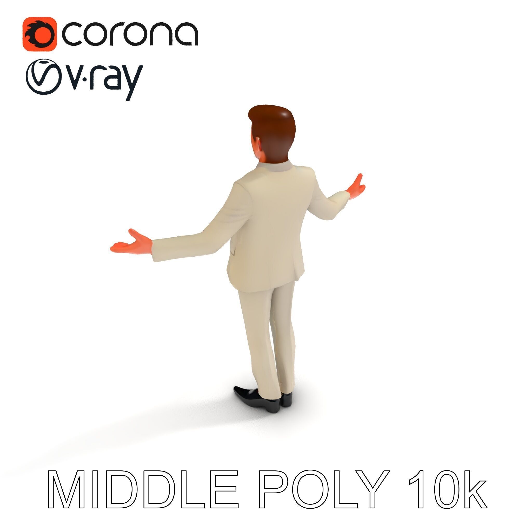 Slick Businessman D Model Formal Attire Elegance Low-poly 3D model_33