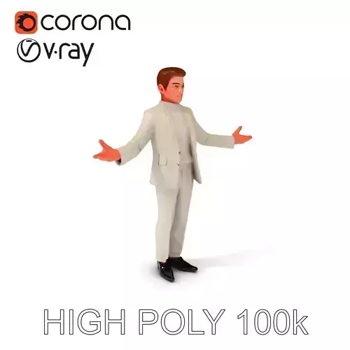 Slick Businessman D Model  Formal Attire Elegance Low-poly 3D model