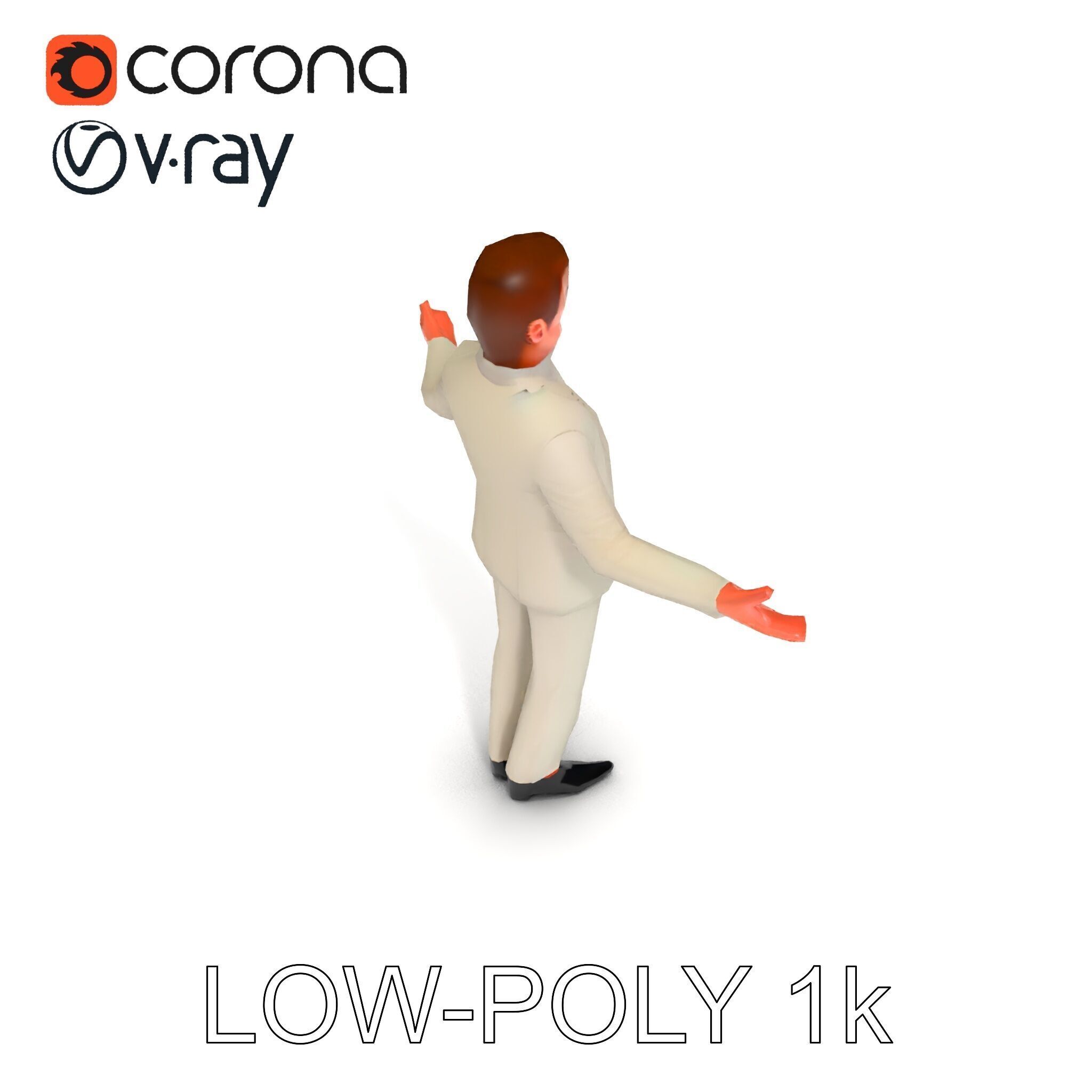 Slick Businessman D Model Formal Attire Elegance Low-poly 3D model_29