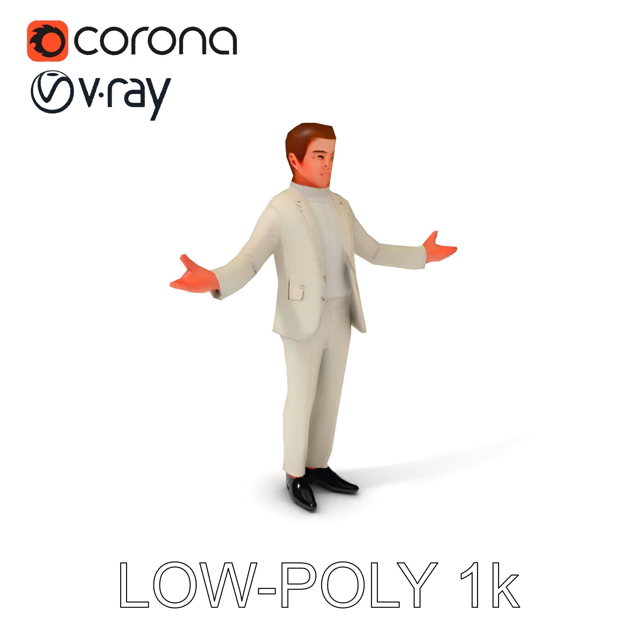 Slick Businessman D Model Formal Attire Elegance Low-poly 3D model_26