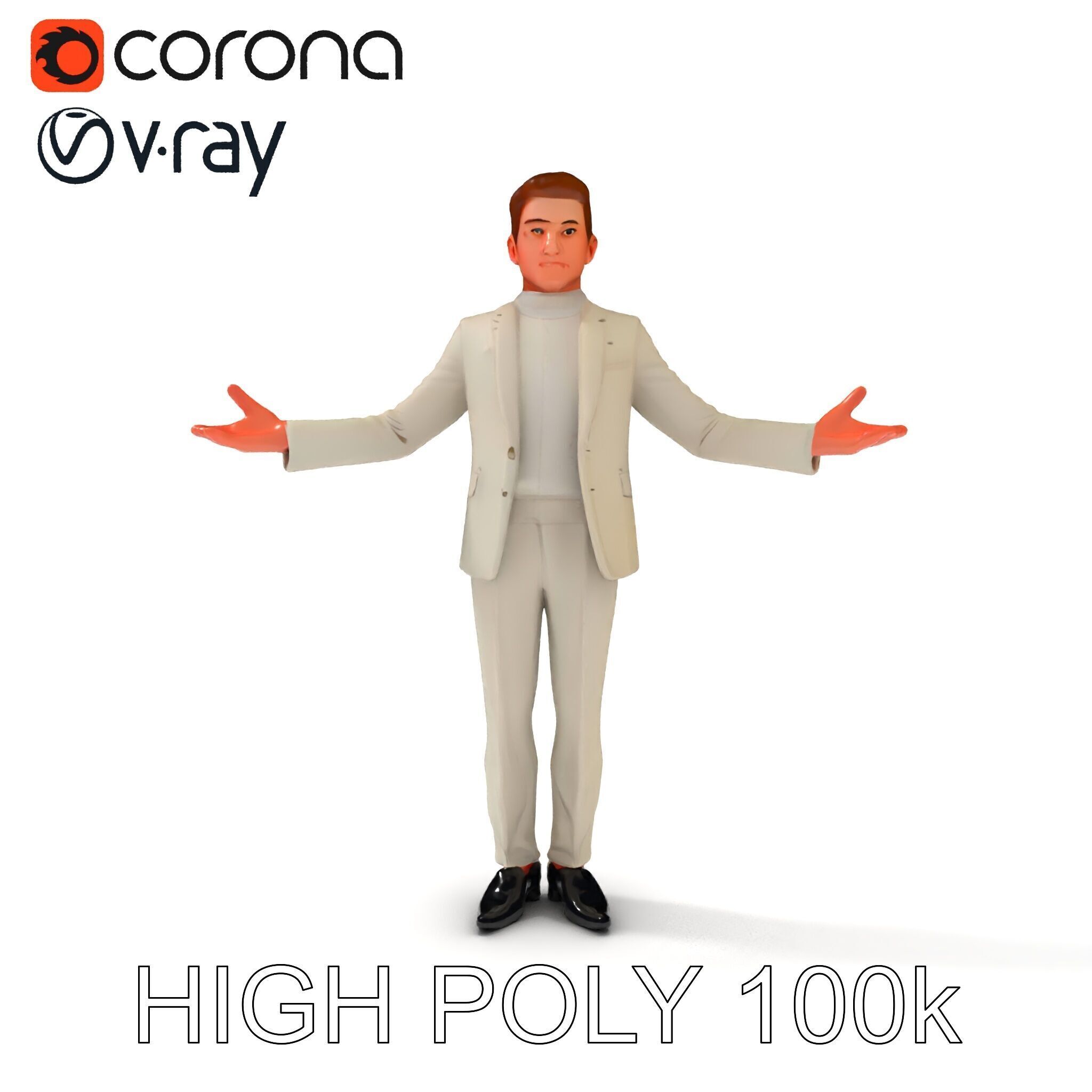 Slick Businessman D Model Formal Attire Elegance Low-poly 3D model_30