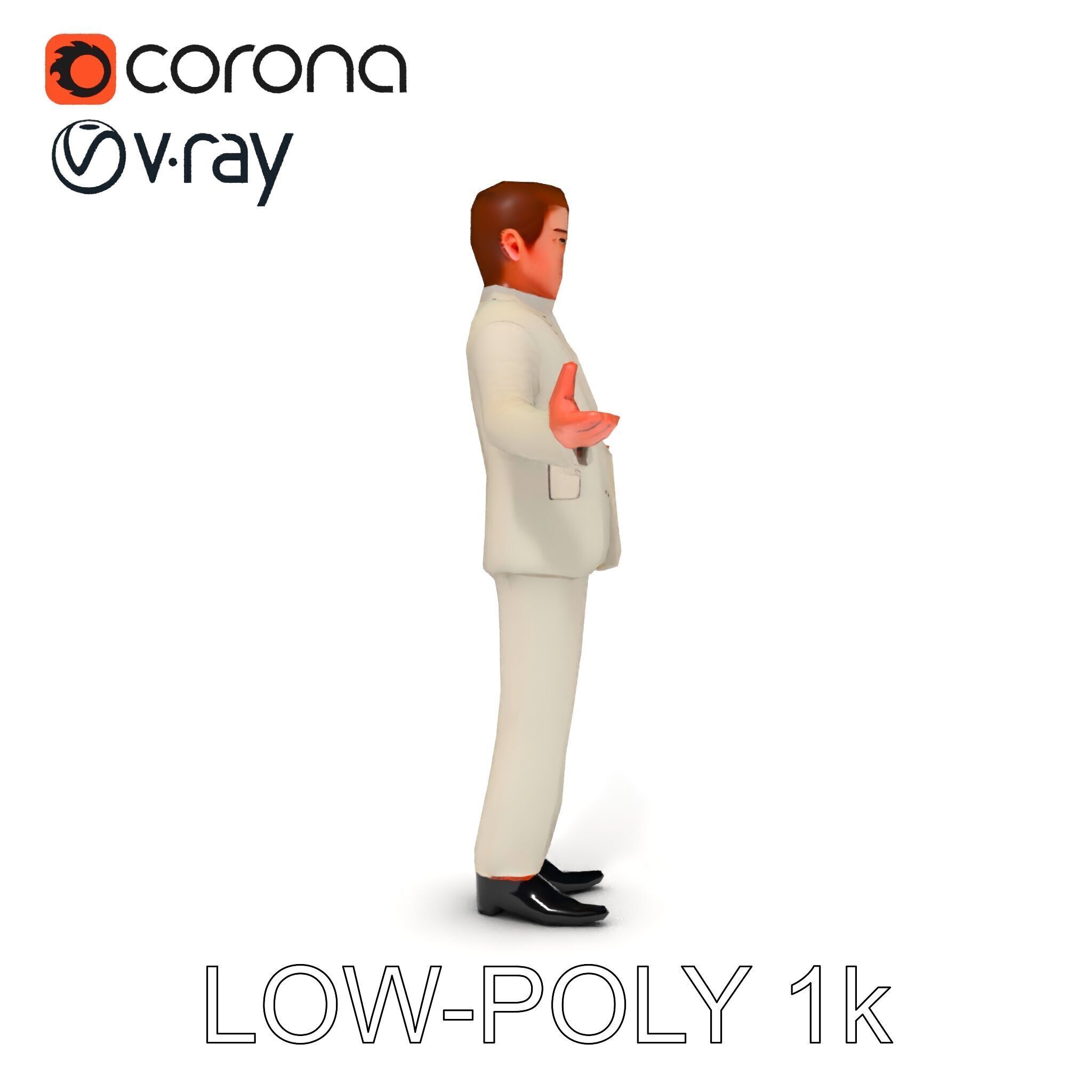 Slick Businessman D Model Formal Attire Elegance Low-poly 3D model_18