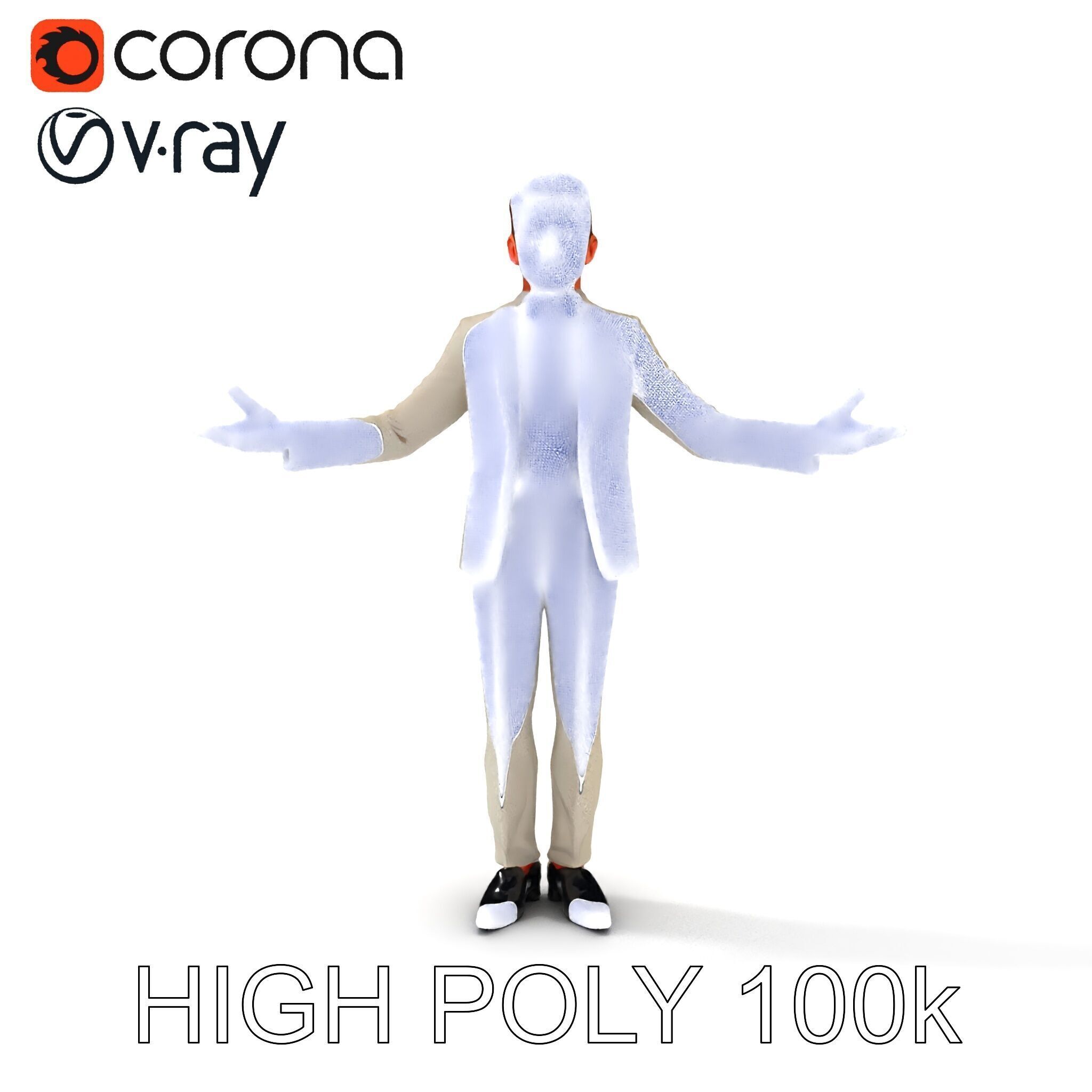 Slick Businessman D Model Formal Attire Elegance Low-poly 3D model_11