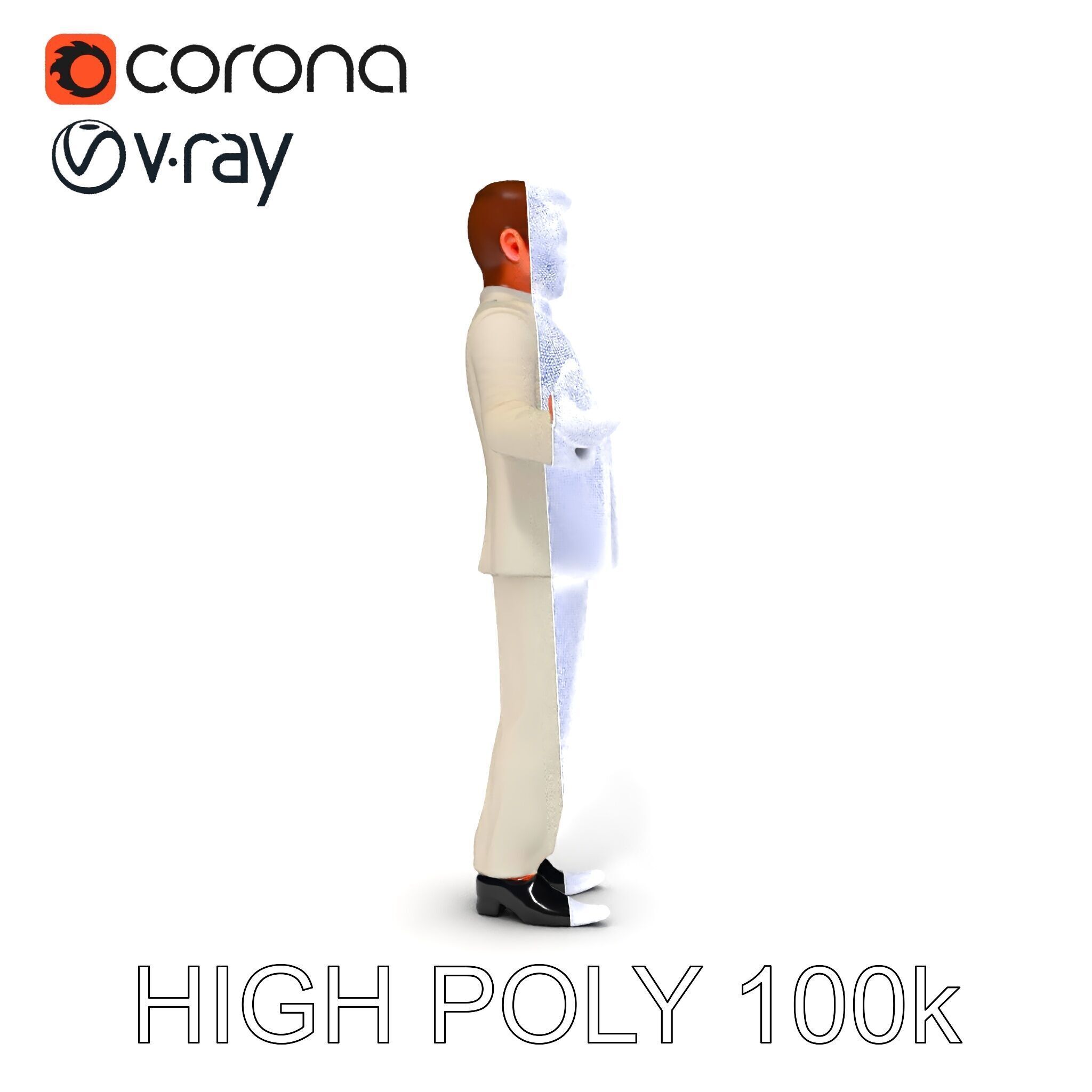 Slick Businessman D Model Formal Attire Elegance Low-poly 3D model_16