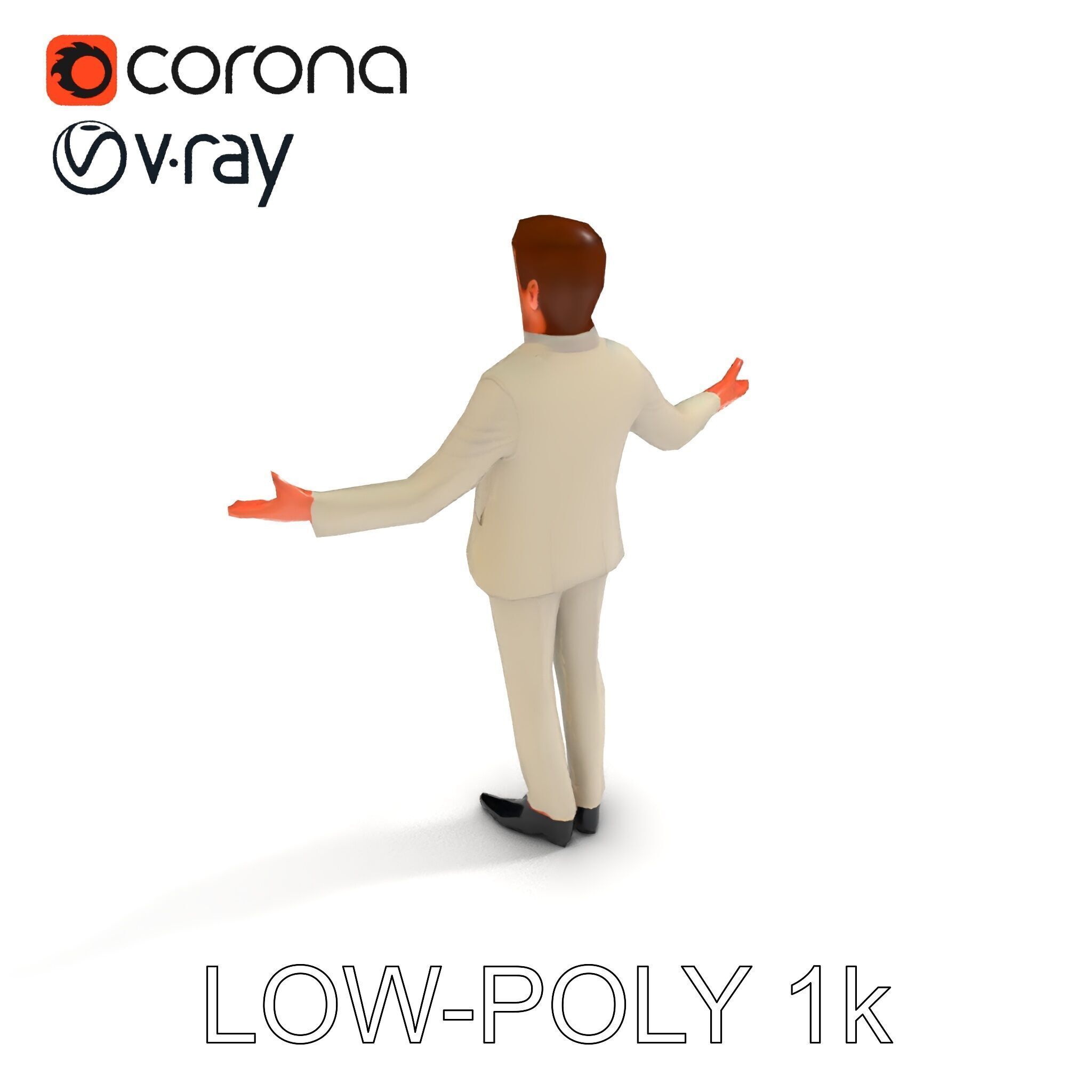 Slick Businessman D Model Formal Attire Elegance Low-poly 3D model_10