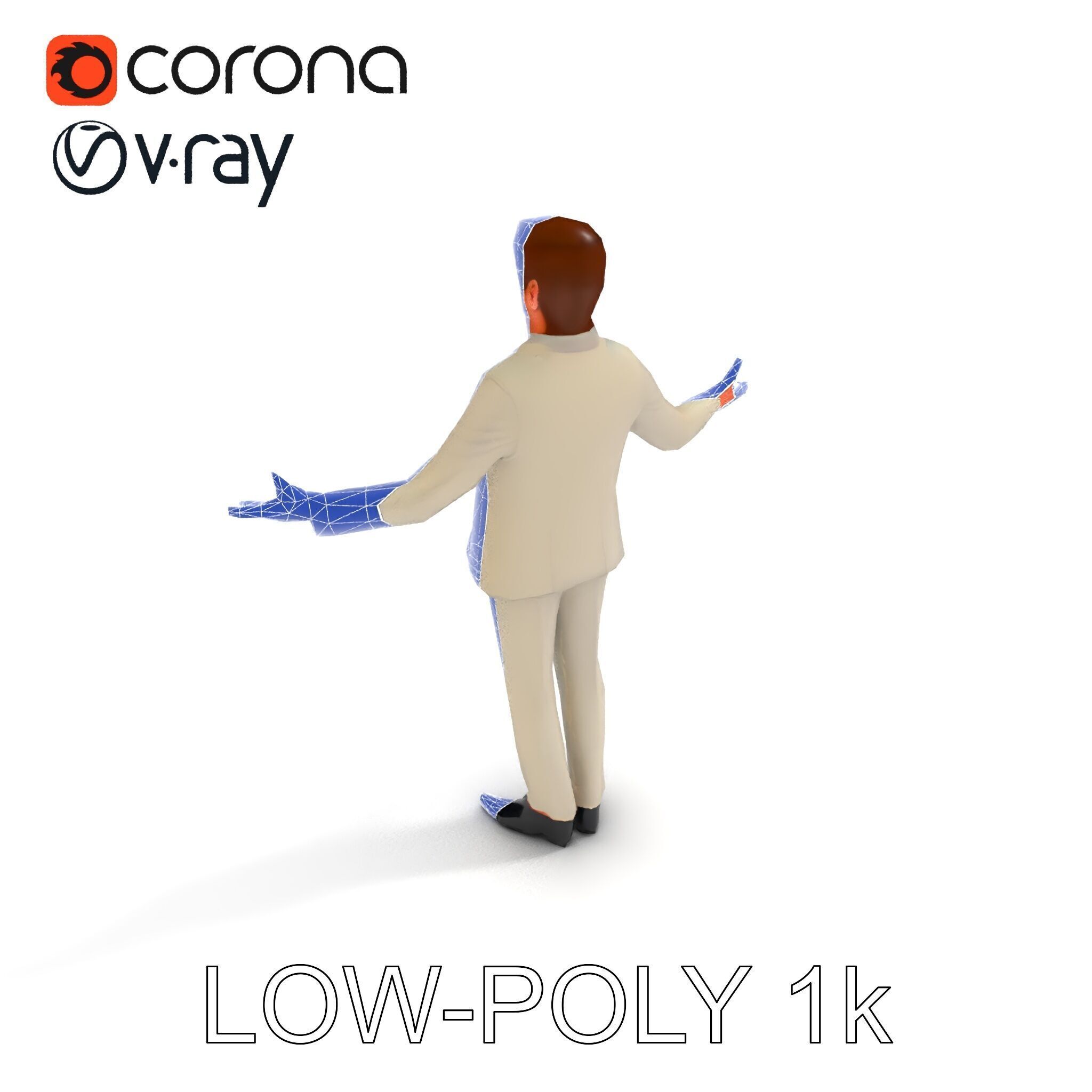 Slick Businessman D Model Formal Attire Elegance Low-poly 3D model_15