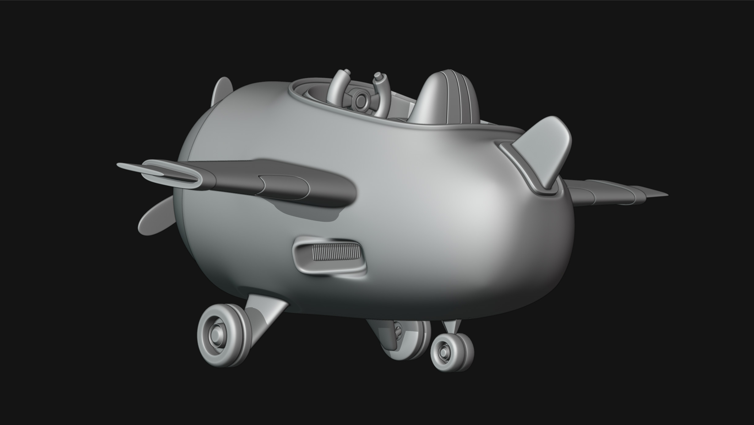 Stylize Cartoon Airplane  3D model_2