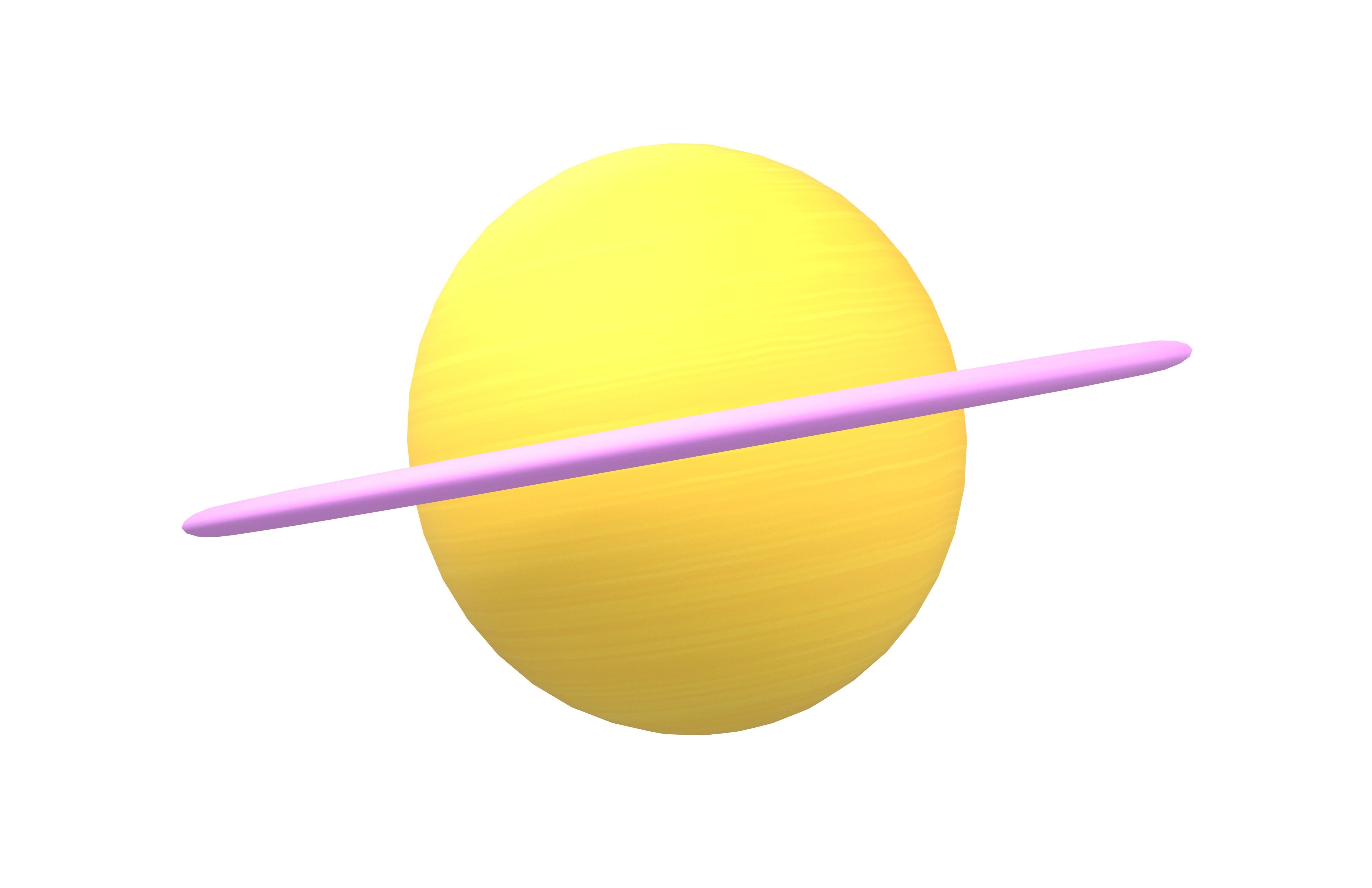 Cartoon Planet with Ring v1 001 Low-poly 3D model_1