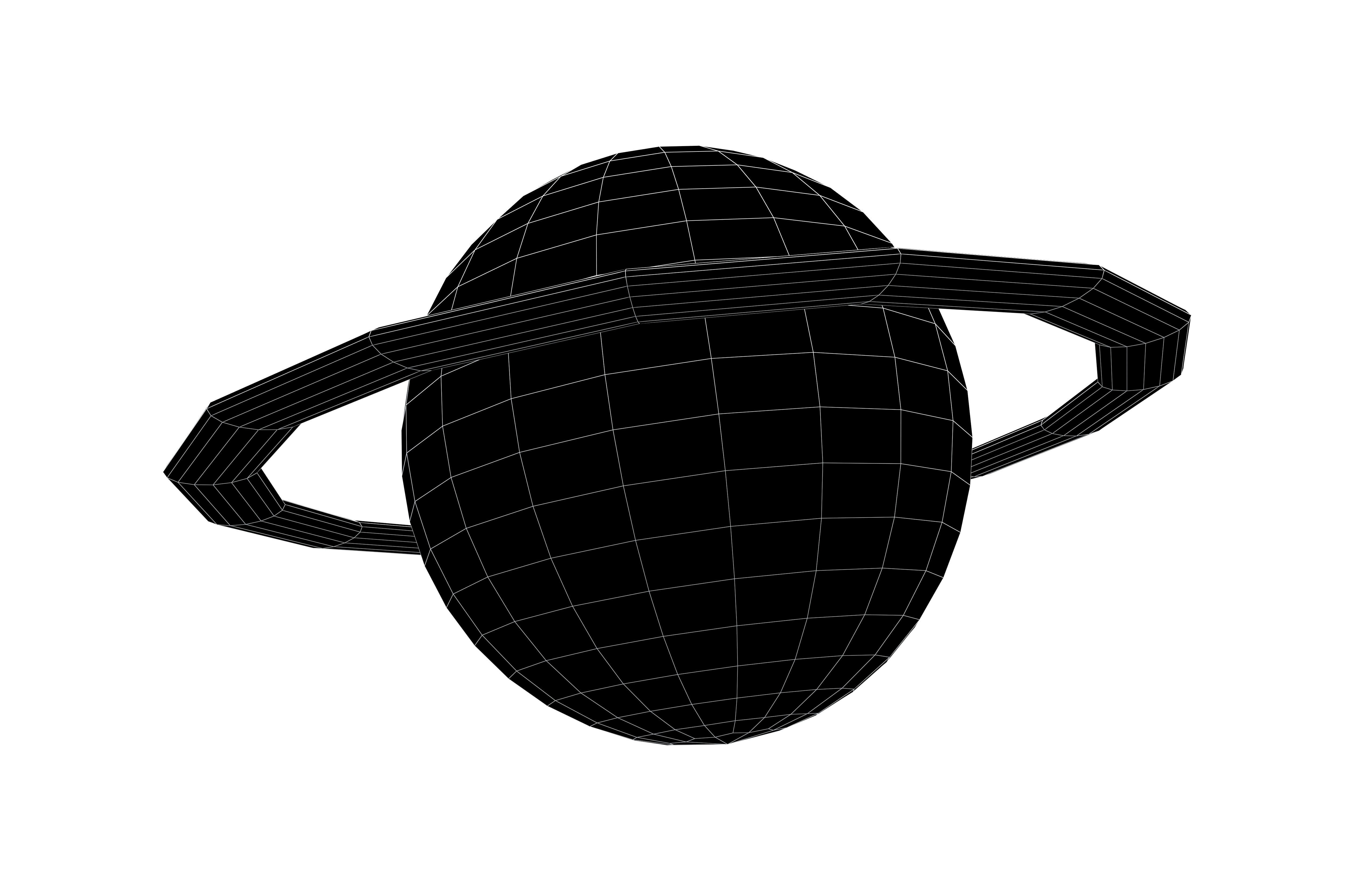 Cartoon Planet with Ring v1 001 Low-poly 3D model_7