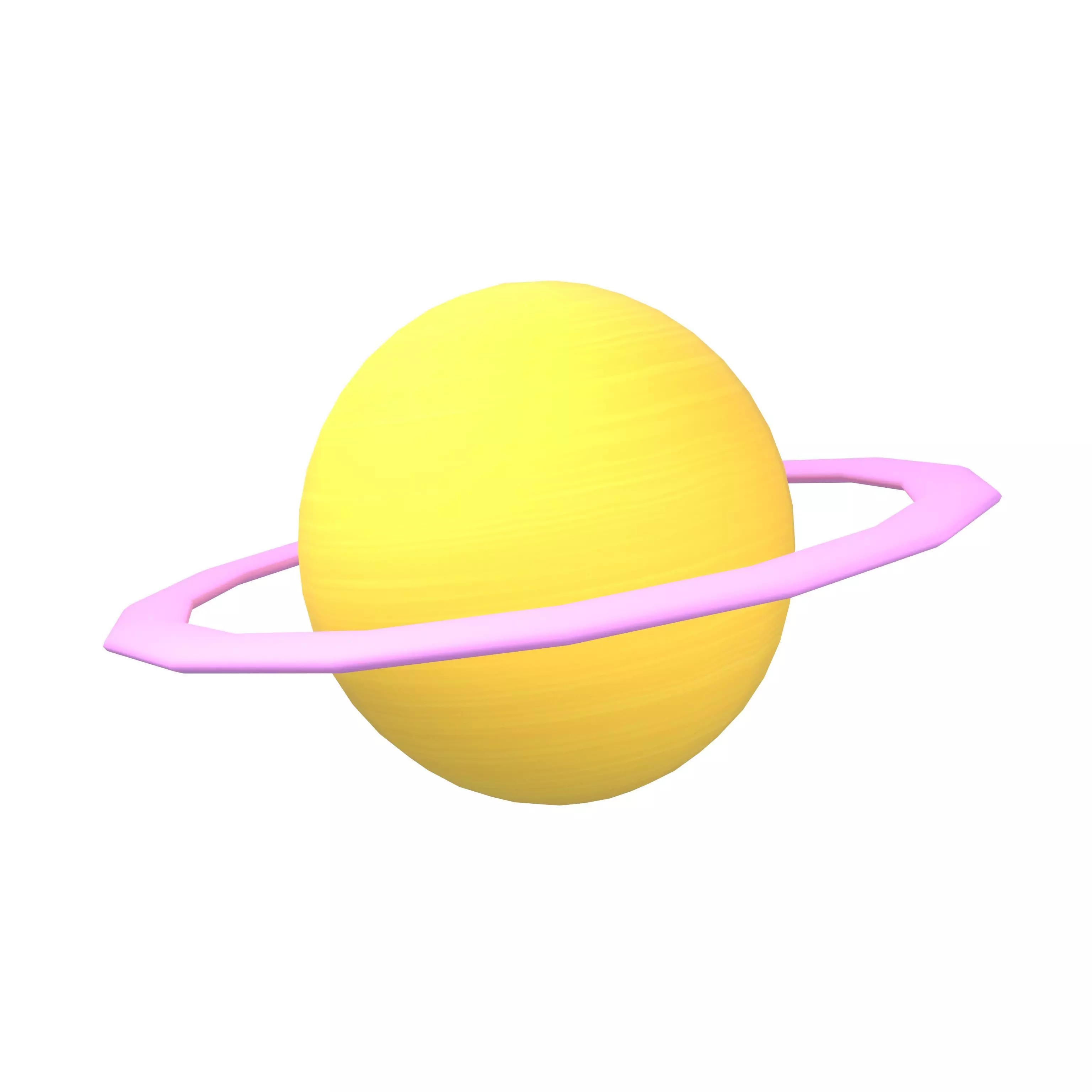 Cartoon Planet with Ring v1 001 Low-poly 3D model_0
